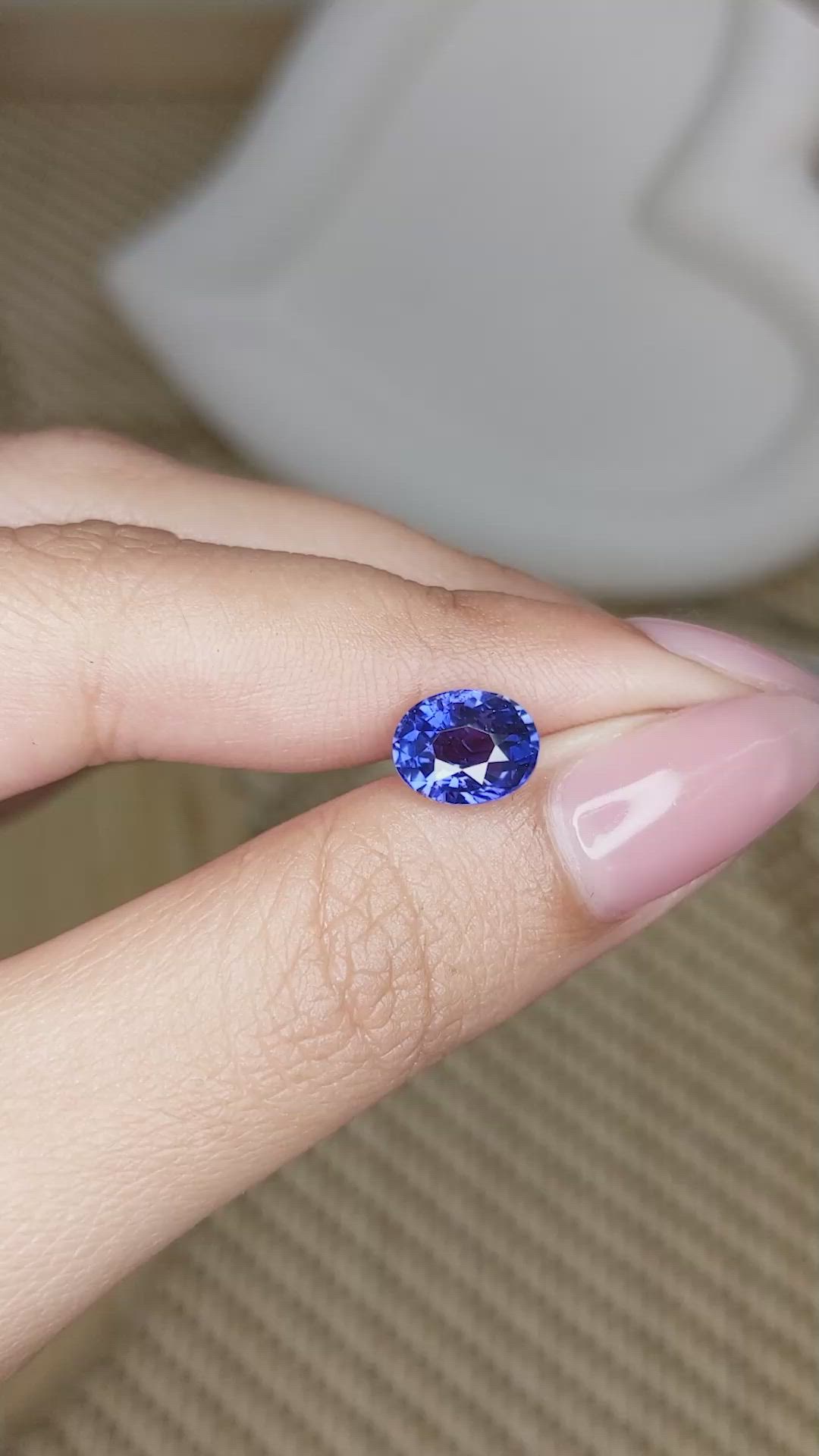 2.46 Ct. Blue Sapphire from Ceylon (Sri Lanka) Size Video