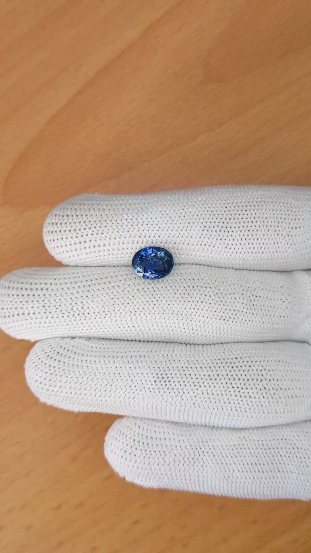2.46 Ct. Blue Sapphire from Ceylon (Sri Lanka) Size Video