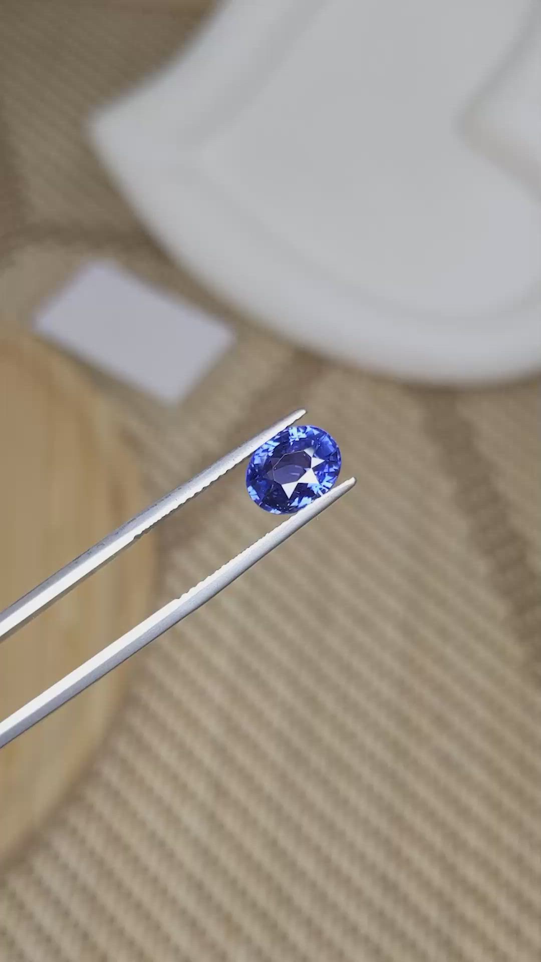 2.46 Ct. Blue Sapphire from Ceylon (Sri Lanka) Size Video