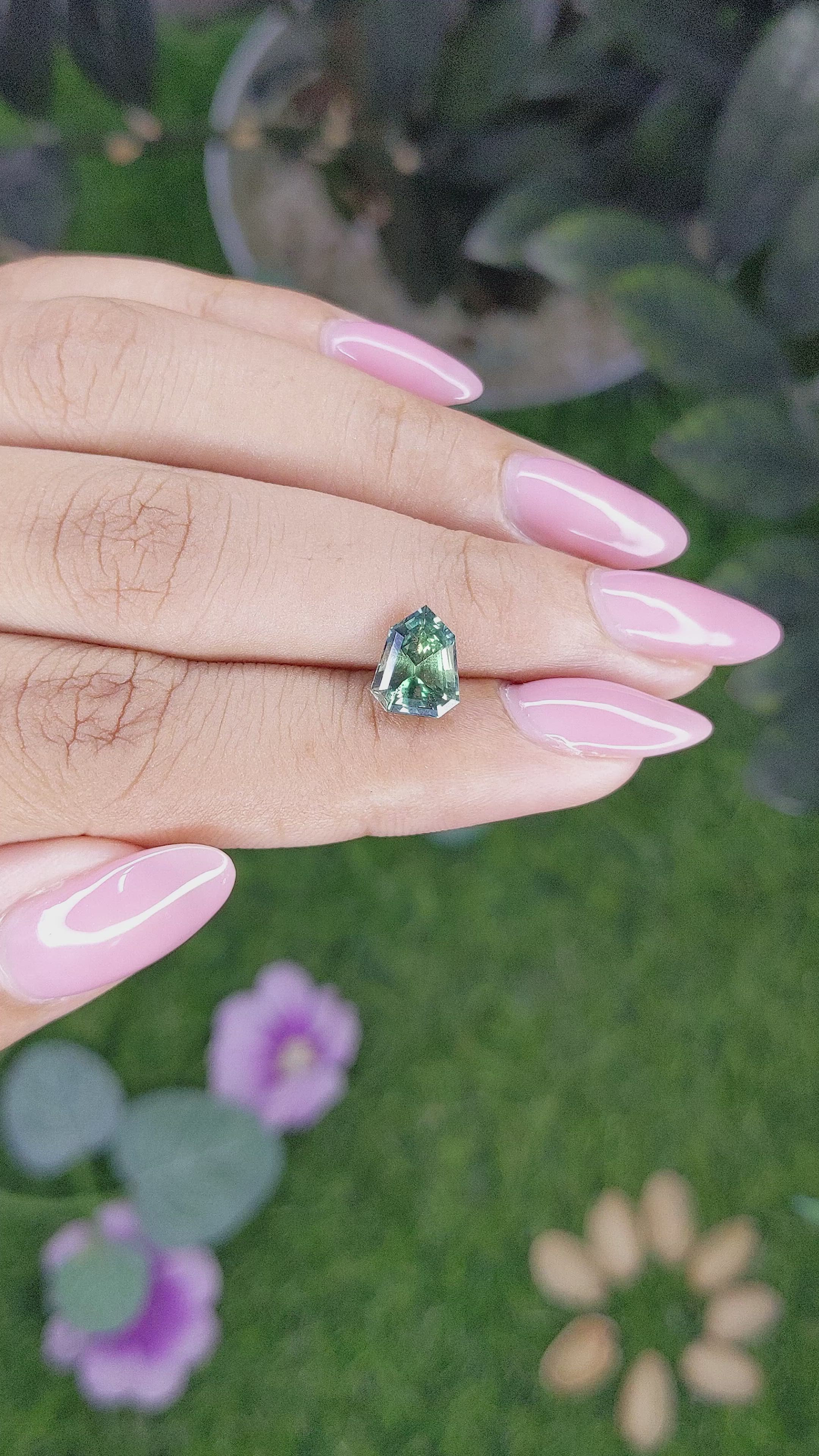 2.07 Ct. Yellowish Green Sapphire from Madagascar Size Video