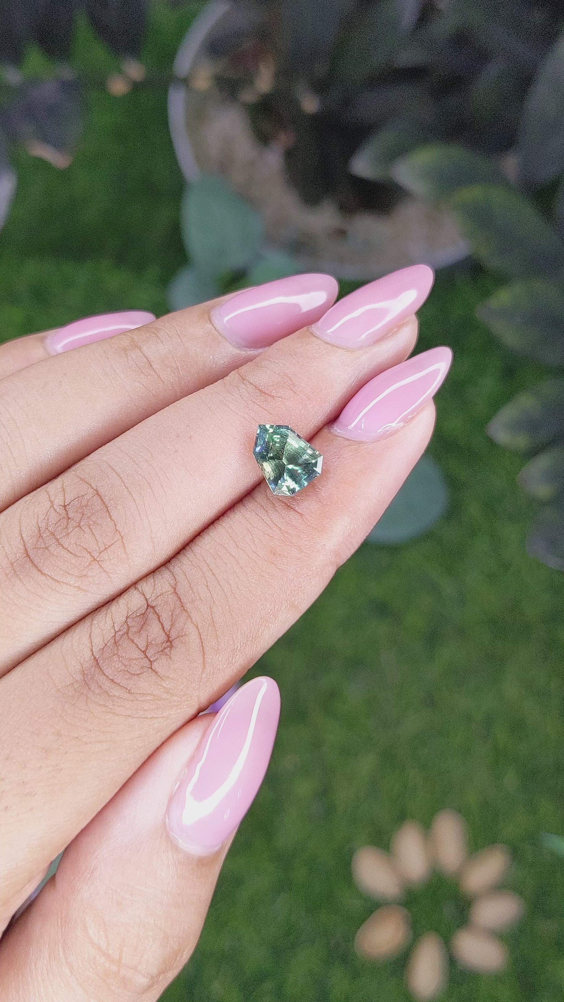 2.07 Ct. Yellowish Green Sapphire from Madagascar Size Video