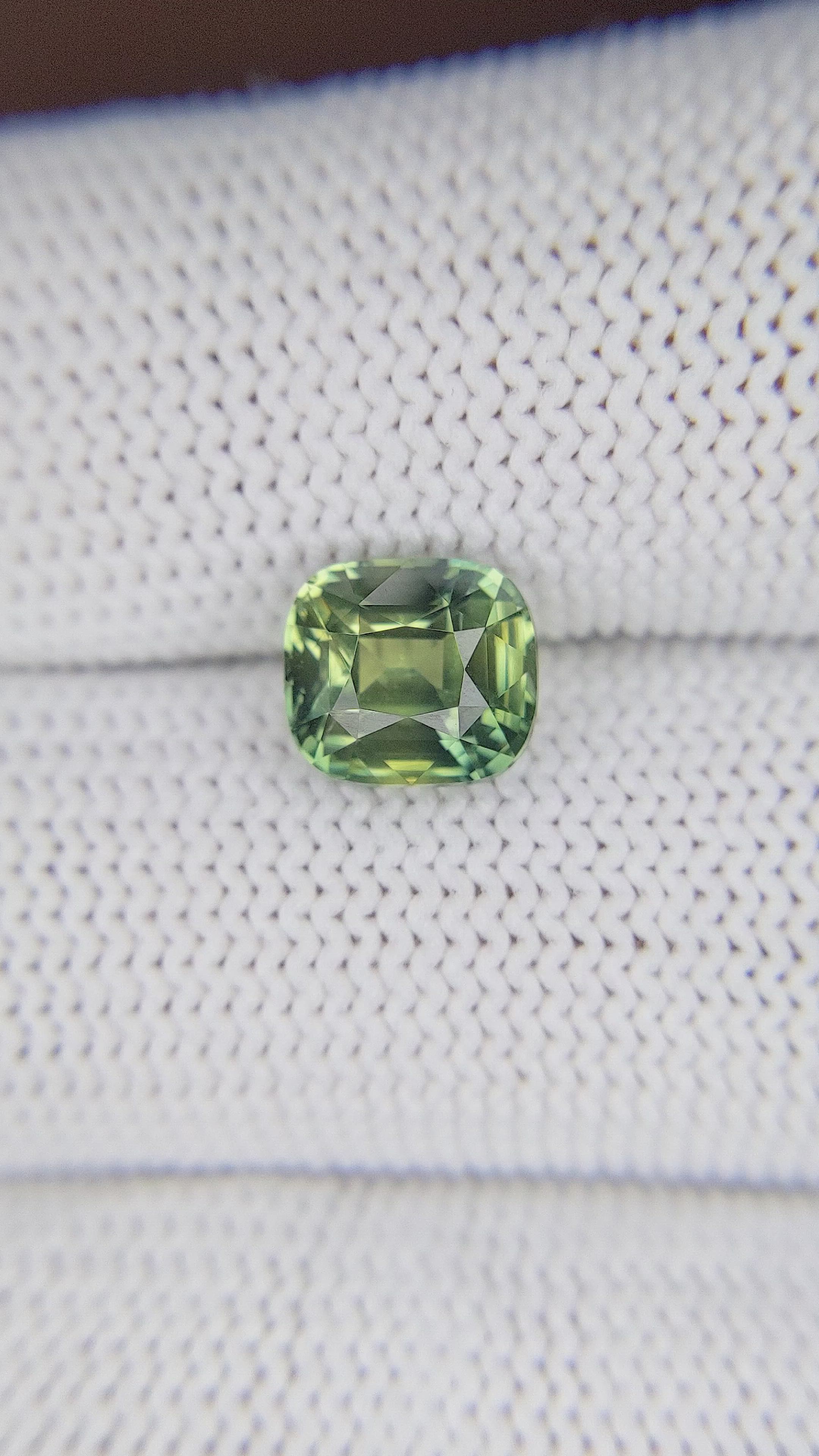 3.01 Ct. Yellowish Green Sapphire from Madagascar Size Video