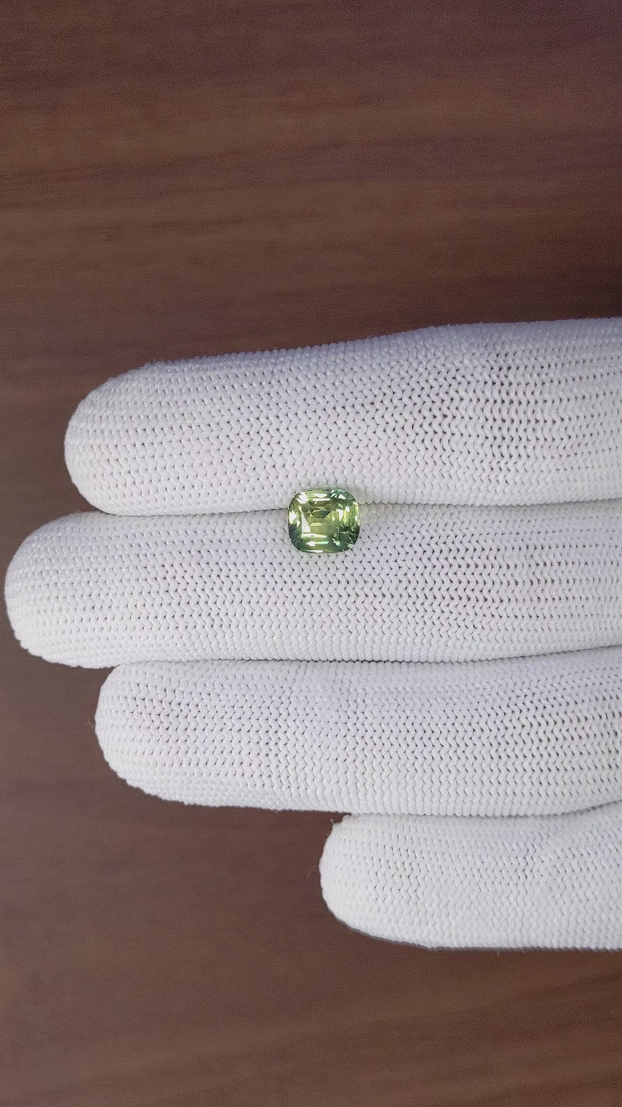 3.01 Ct. Yellowish Green Sapphire from Madagascar Size Video