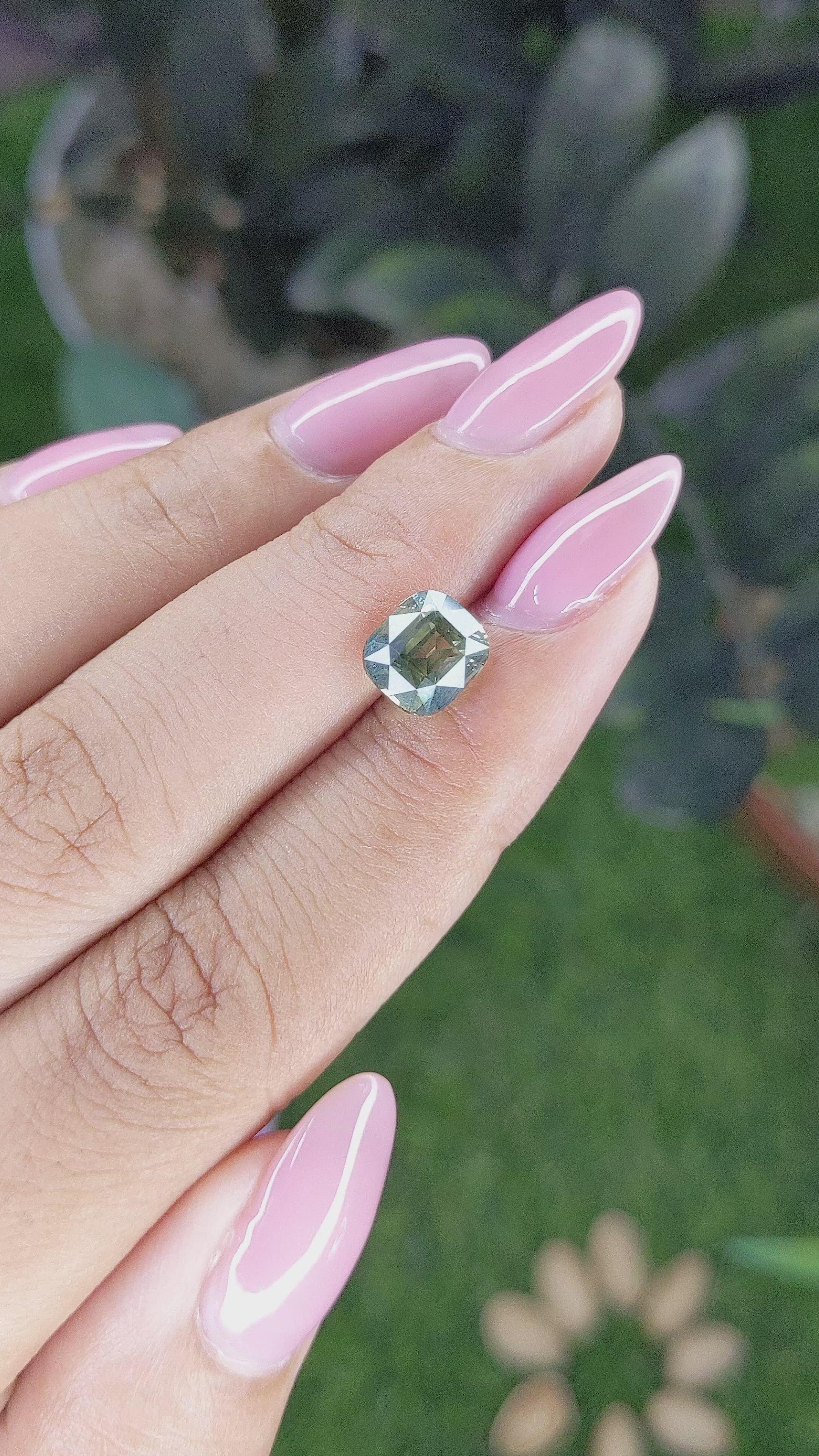 3.01 Ct. Yellowish Green Sapphire from Madagascar Size Video