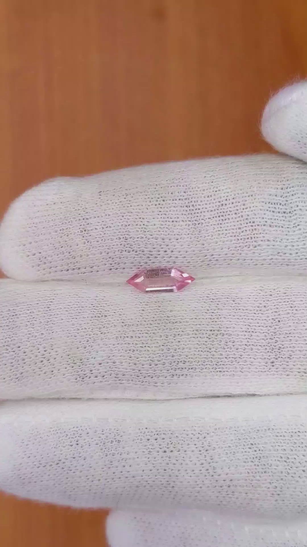0.53 Ct. Pink Sapphire from Ceylon (Sri Lanka) Size Video