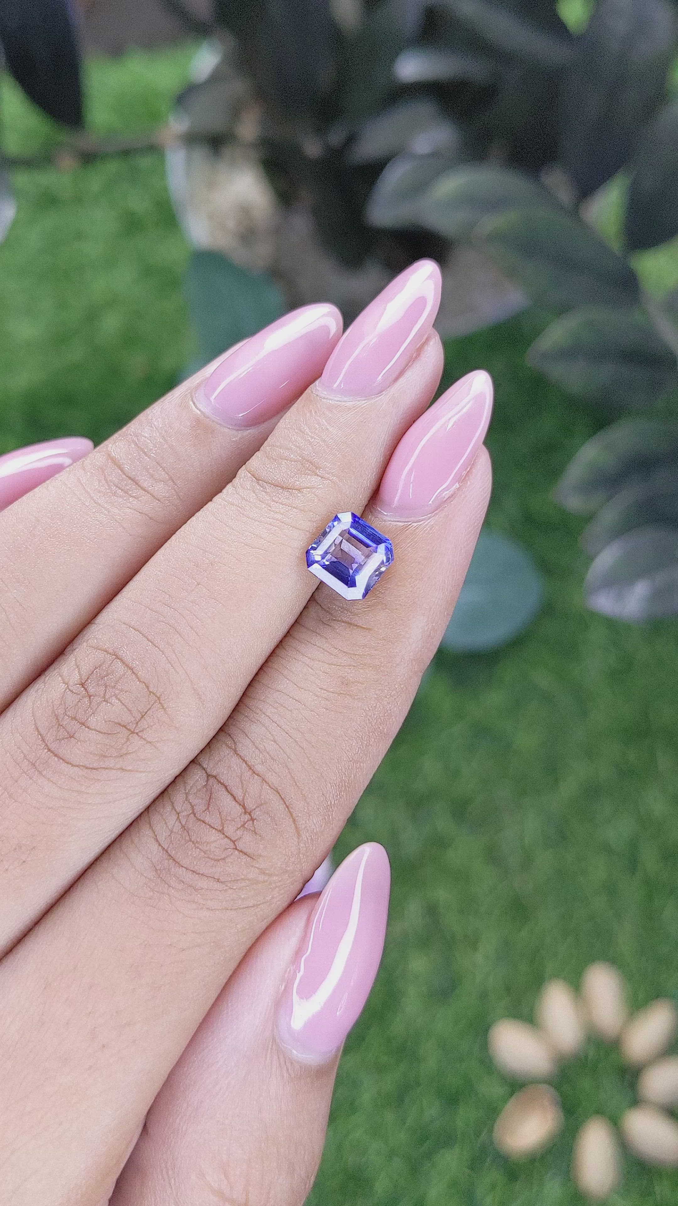 2.05 Ct. Bi Color / Parti Sapphire from Ceylon (Sri Lanka) Size Video