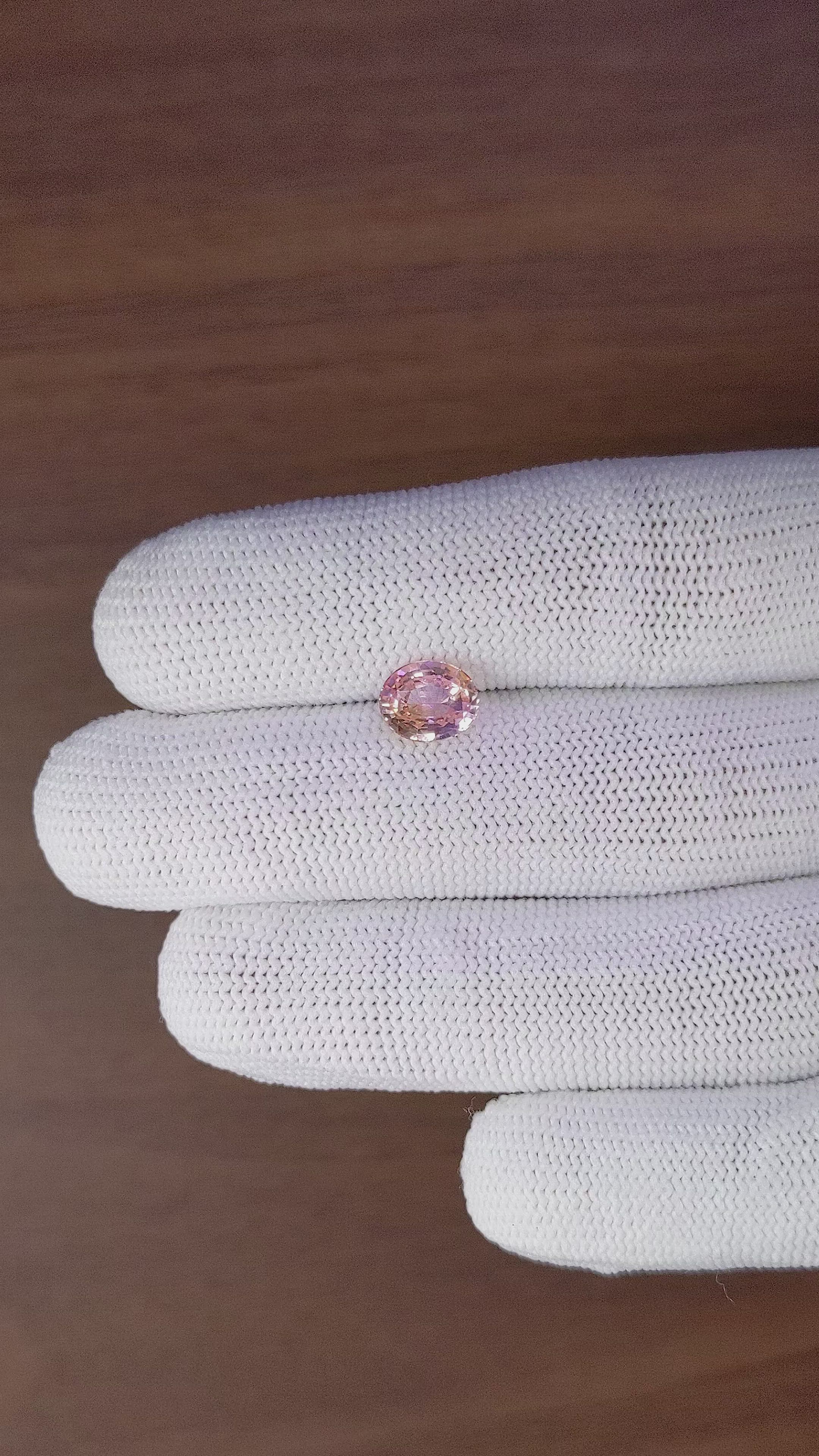 2.09 Ct. Peach Sapphire from Ceylon (Sri Lanka) Size Video