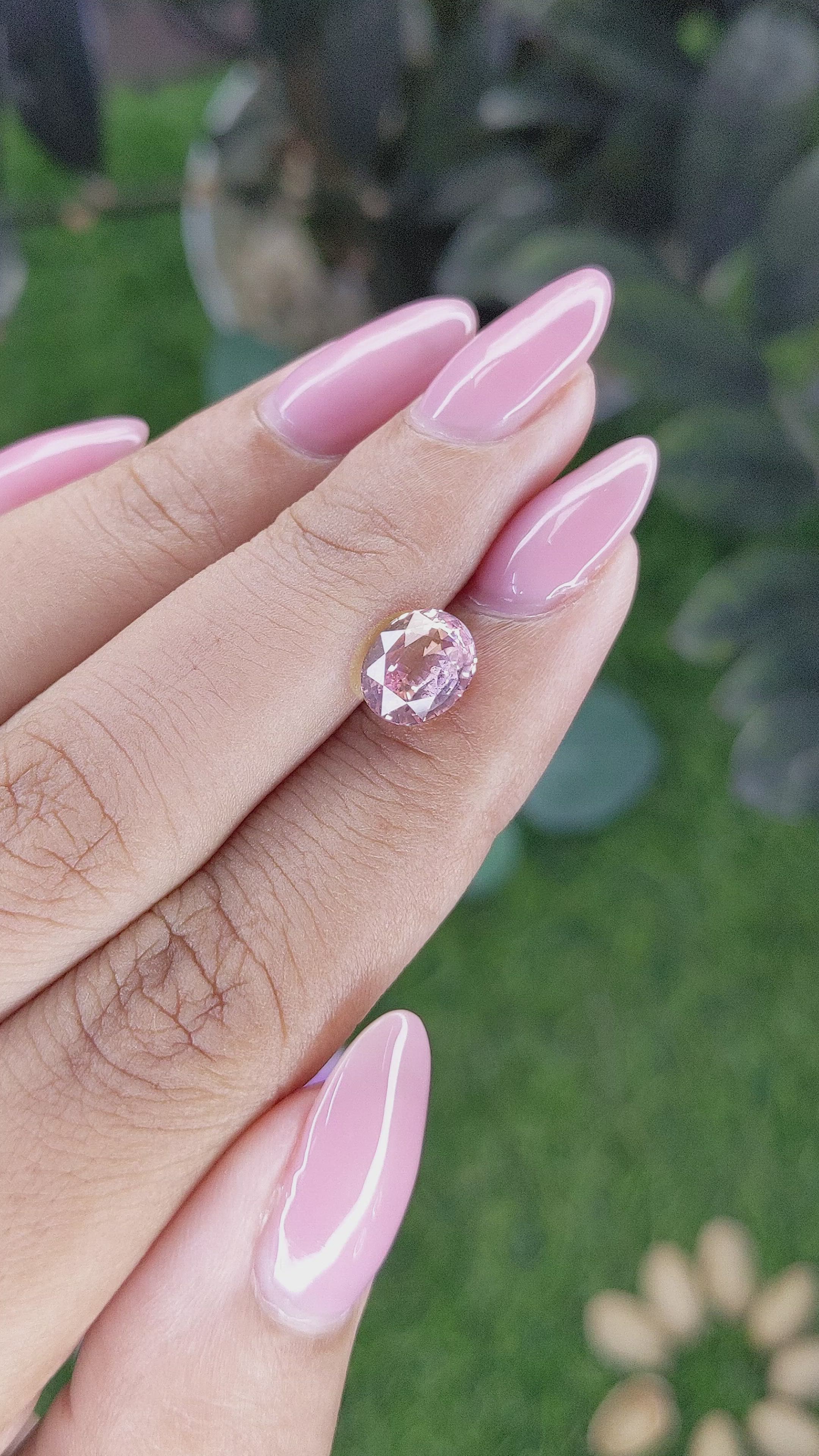 2.09 Ct. Peach Sapphire from Ceylon (Sri Lanka) Size Video