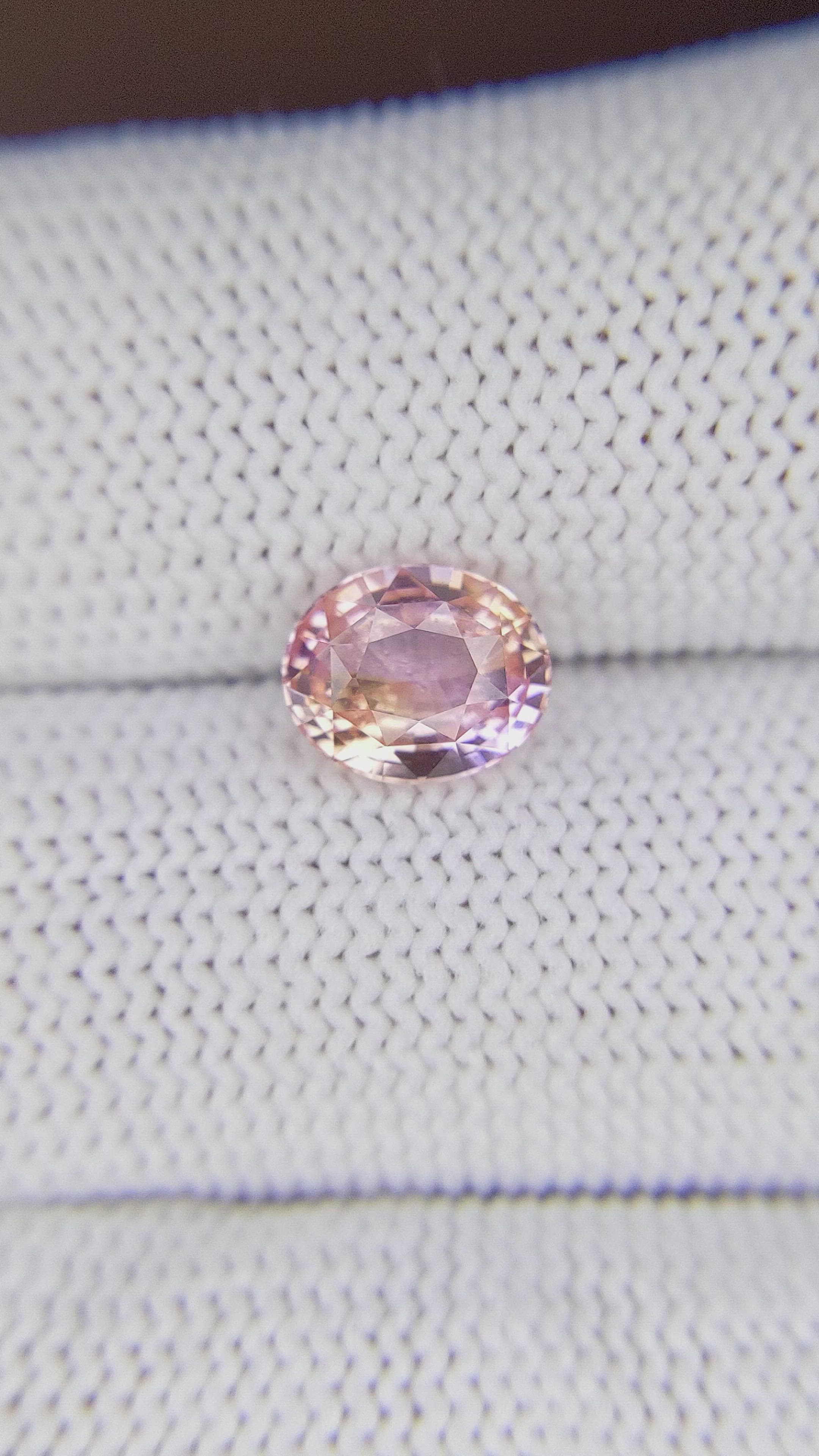2.09 Ct. Peach Sapphire from Ceylon (Sri Lanka) Size Video