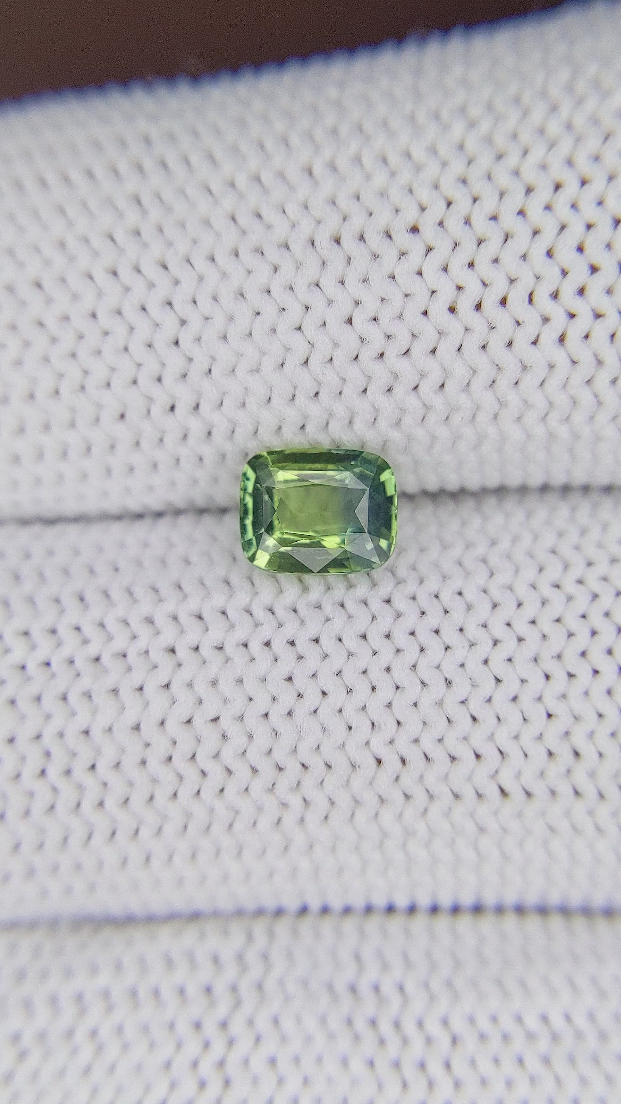 1.01 Ct. Yellowish Green Sapphire from Madagascar Size Video