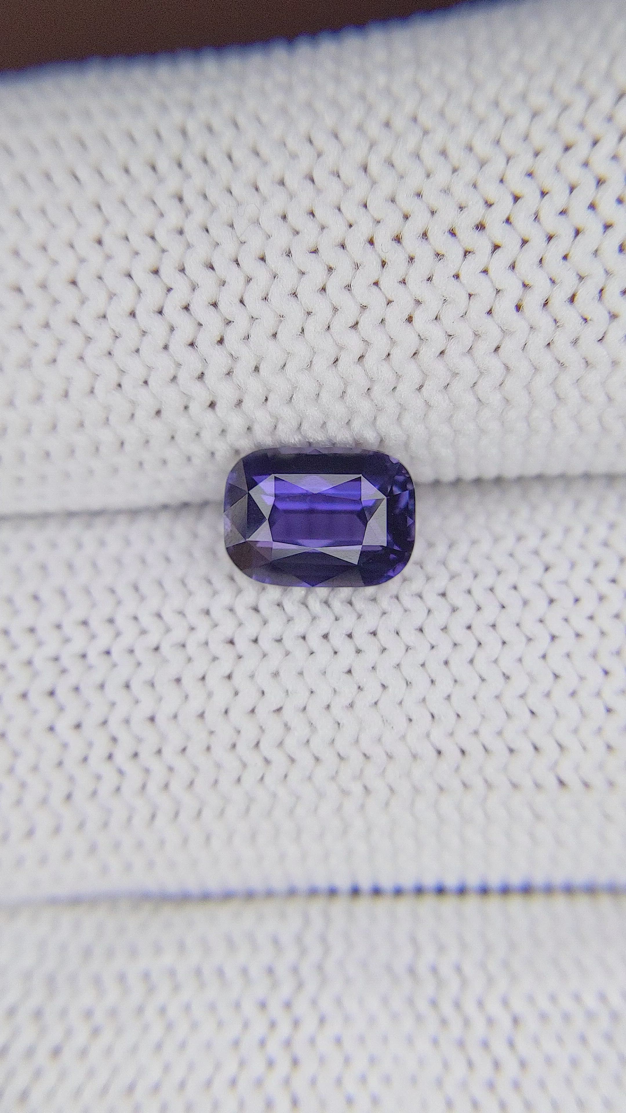 1.53 Ct. Bluish Purple Sapphire from Ceylon (Sri Lanka) Size Video