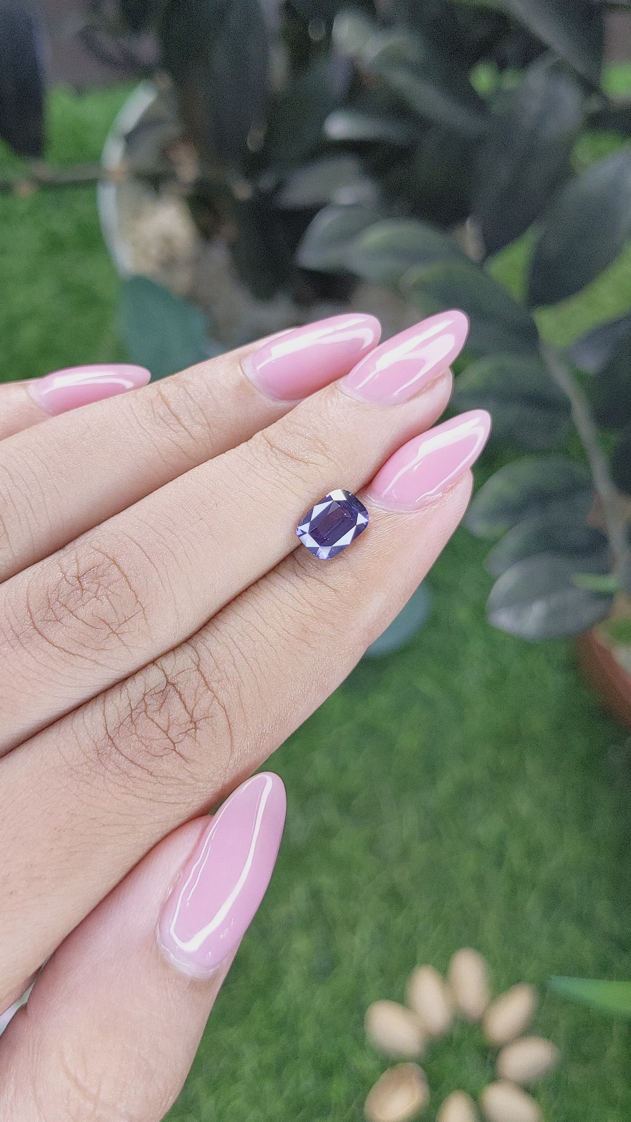 1.53 Ct. Bluish Purple Sapphire from Ceylon (Sri Lanka) Size Video