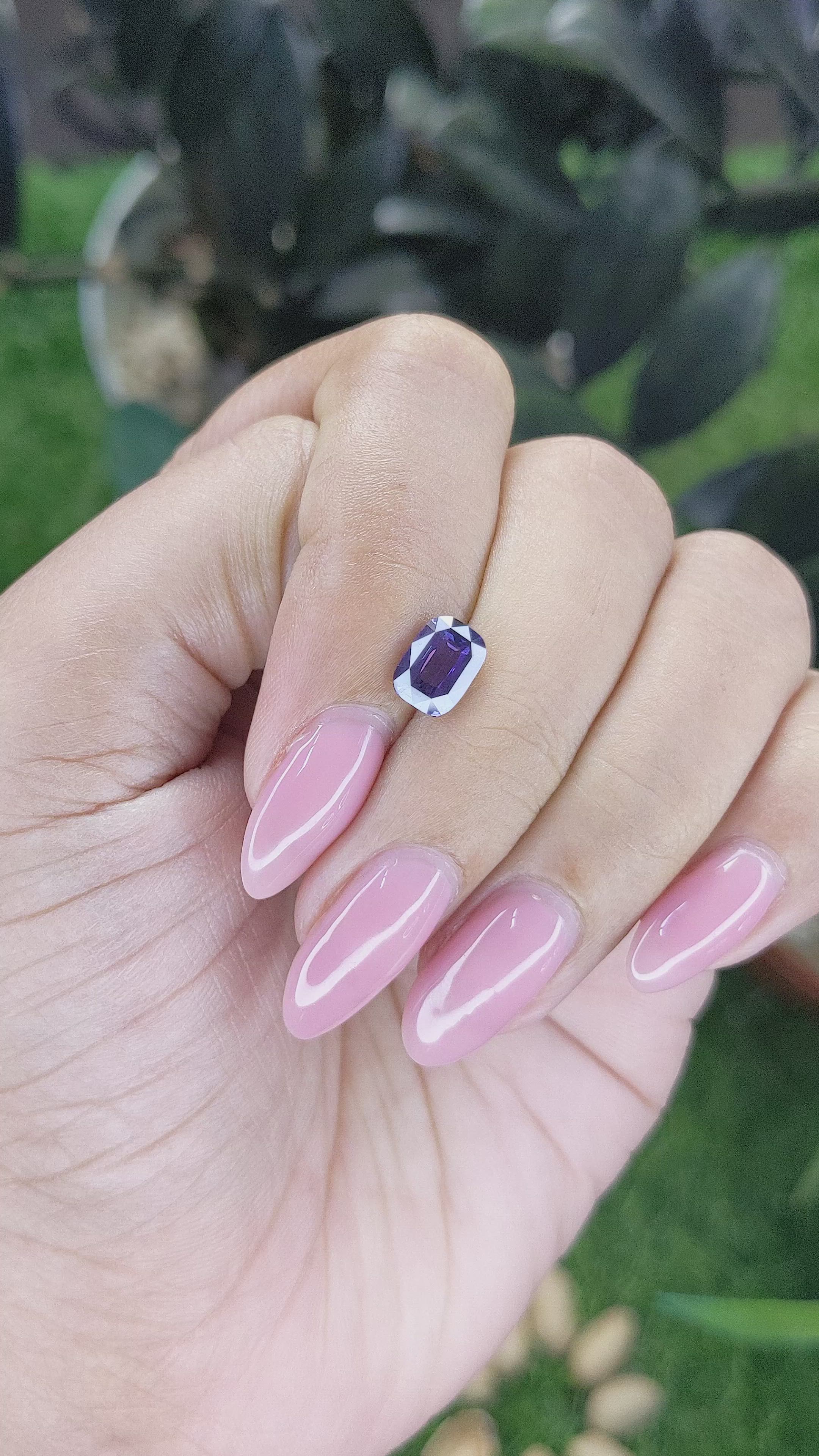 1.53 Ct. Bluish Purple Sapphire from Ceylon (Sri Lanka) Size Video