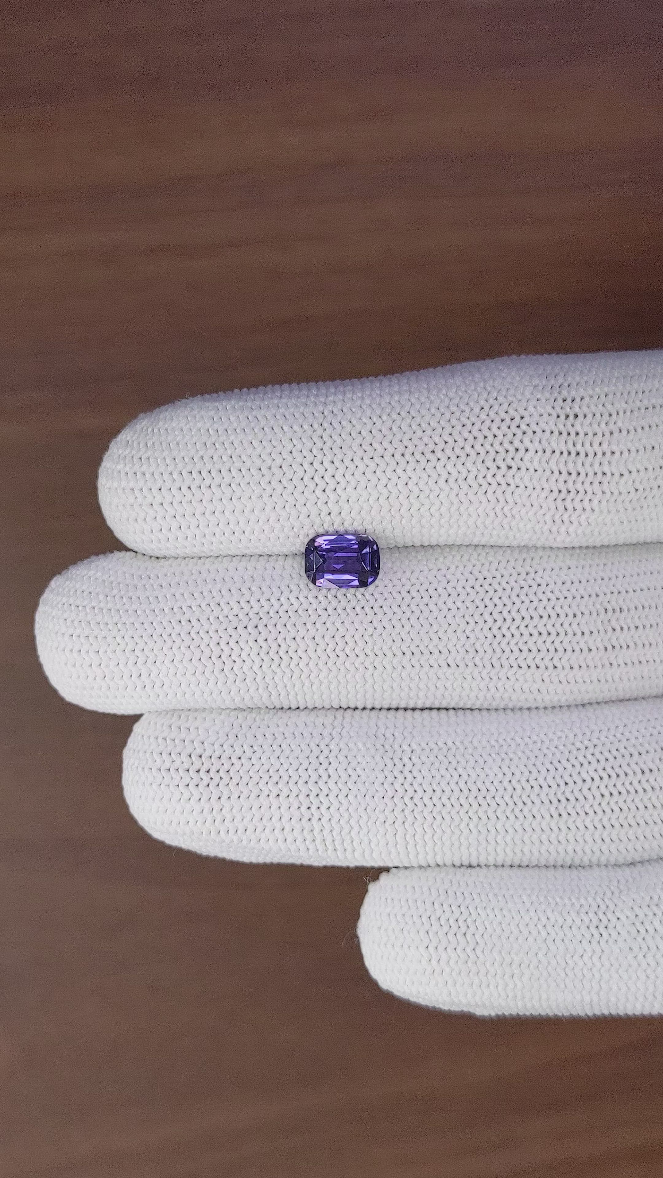 1.53 Ct. Bluish Purple Sapphire from Ceylon (Sri Lanka) Size Video