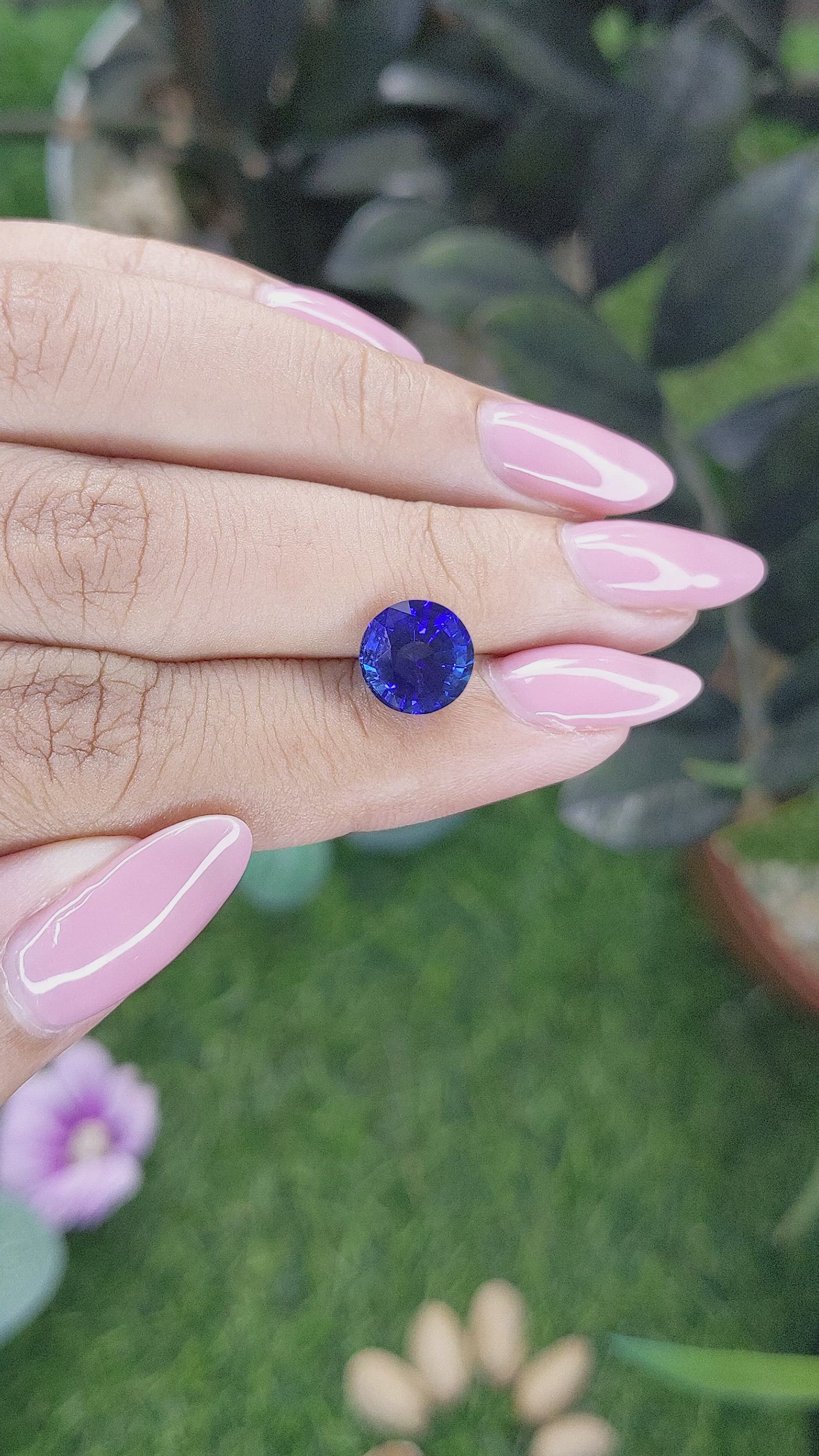 3.22 Ct. Blue Sapphire from Madagascar Size Video