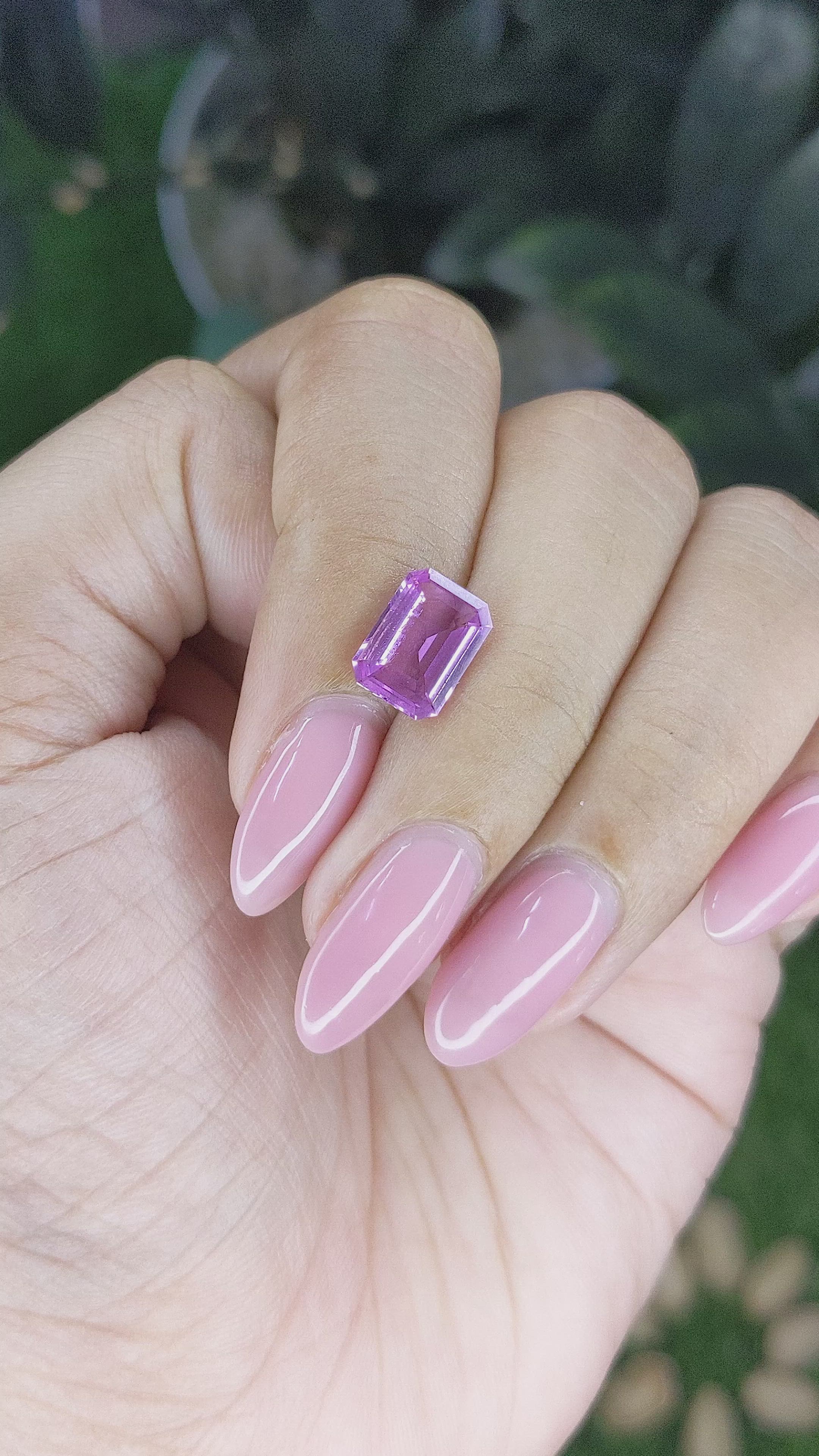 2.54 Ct. Pinkish Purple Sapphire from Madagascar Size Video