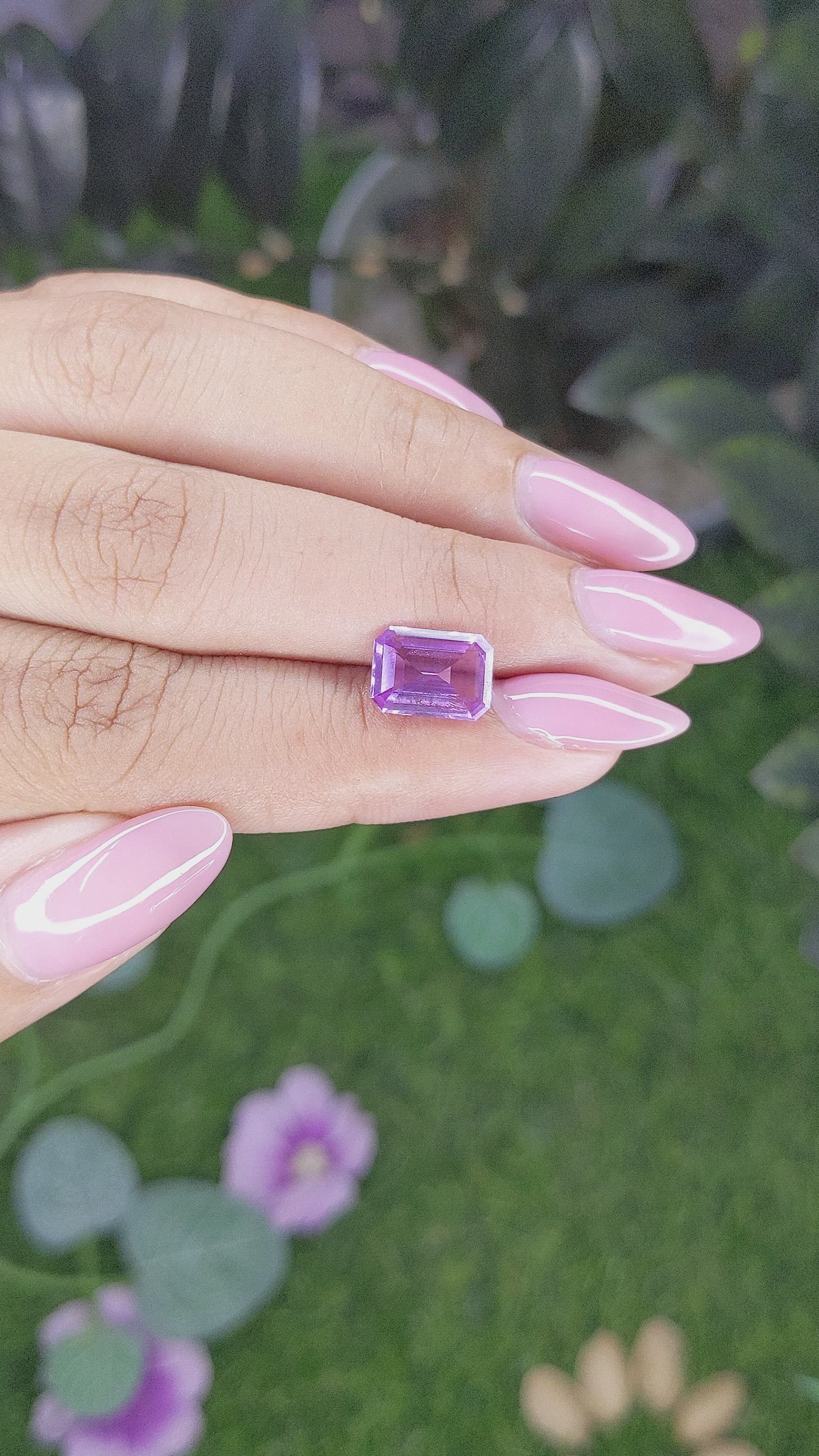 2.54 Ct. Pinkish Purple Sapphire from Madagascar Size Video