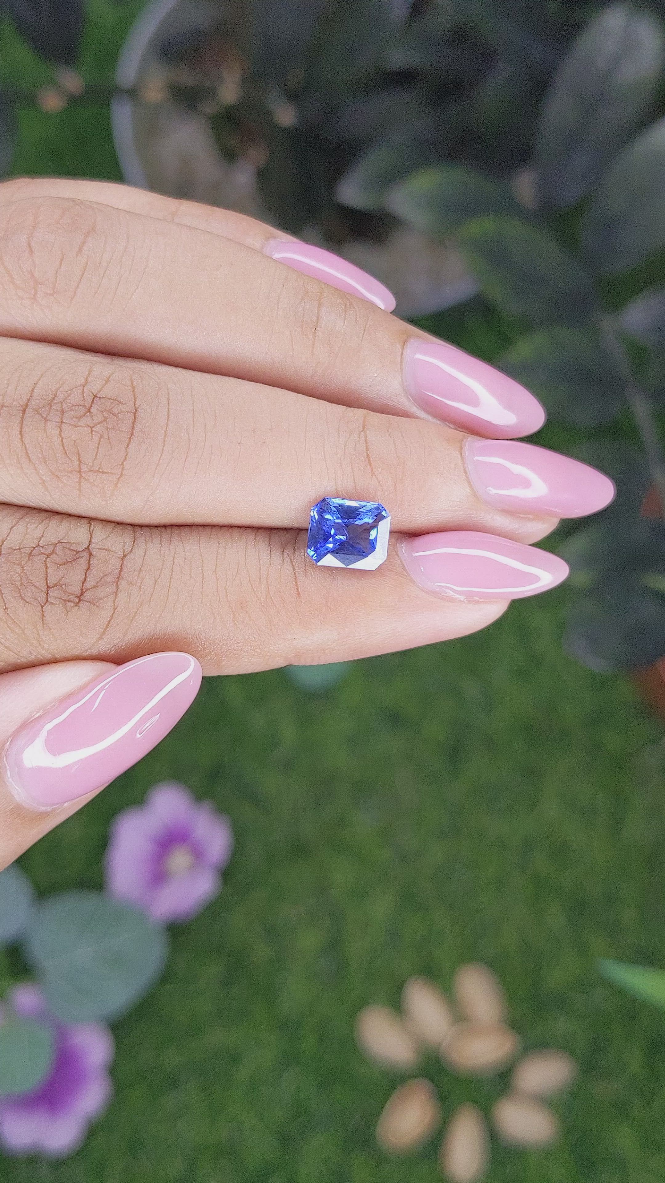2.06 Ct. Blue Sapphire from Ceylon (Sri Lanka) Size Video