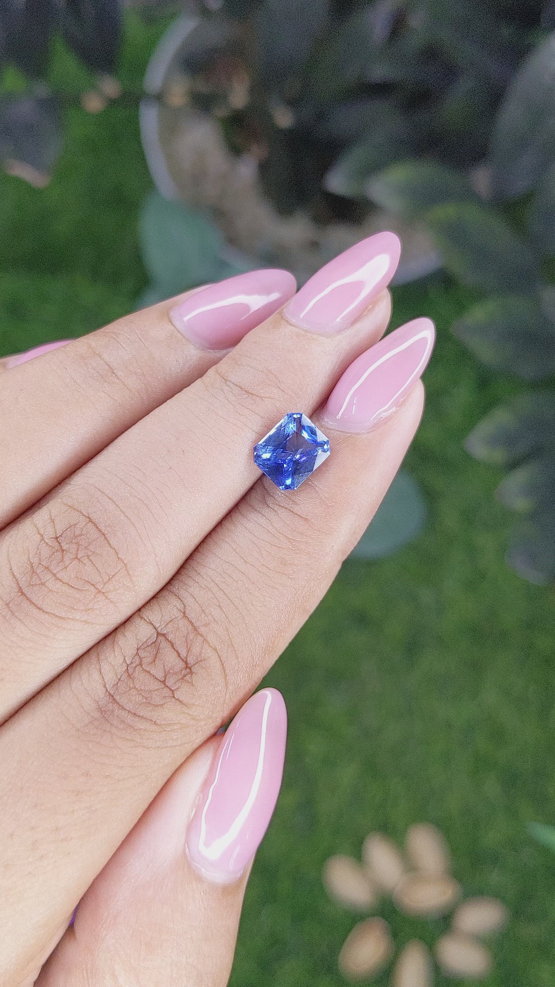 2.06 Ct. Blue Sapphire from Ceylon (Sri Lanka) Size Video