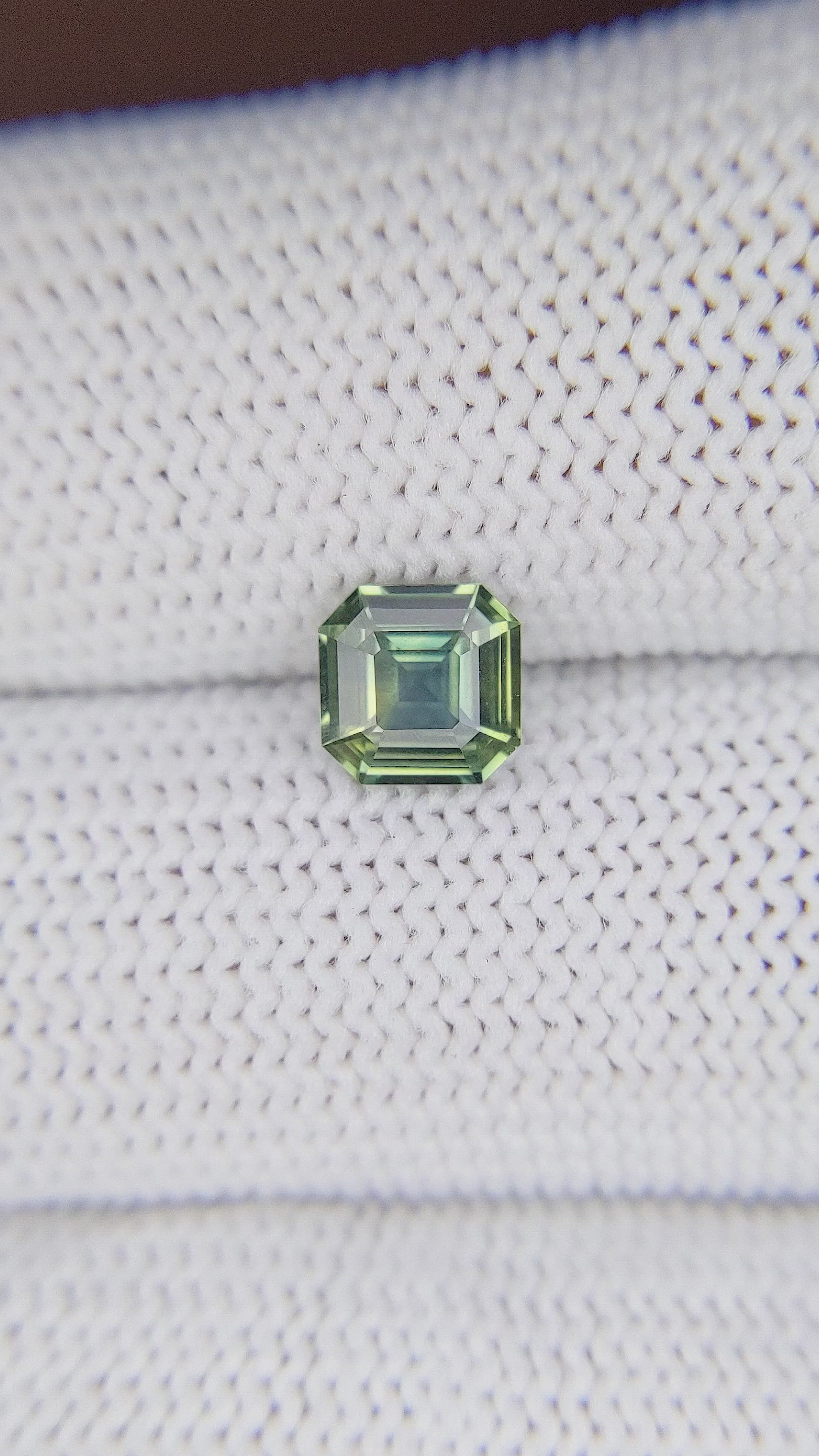 1.05 Ct. Yellowish Green Sapphire from Madagascar Size Video