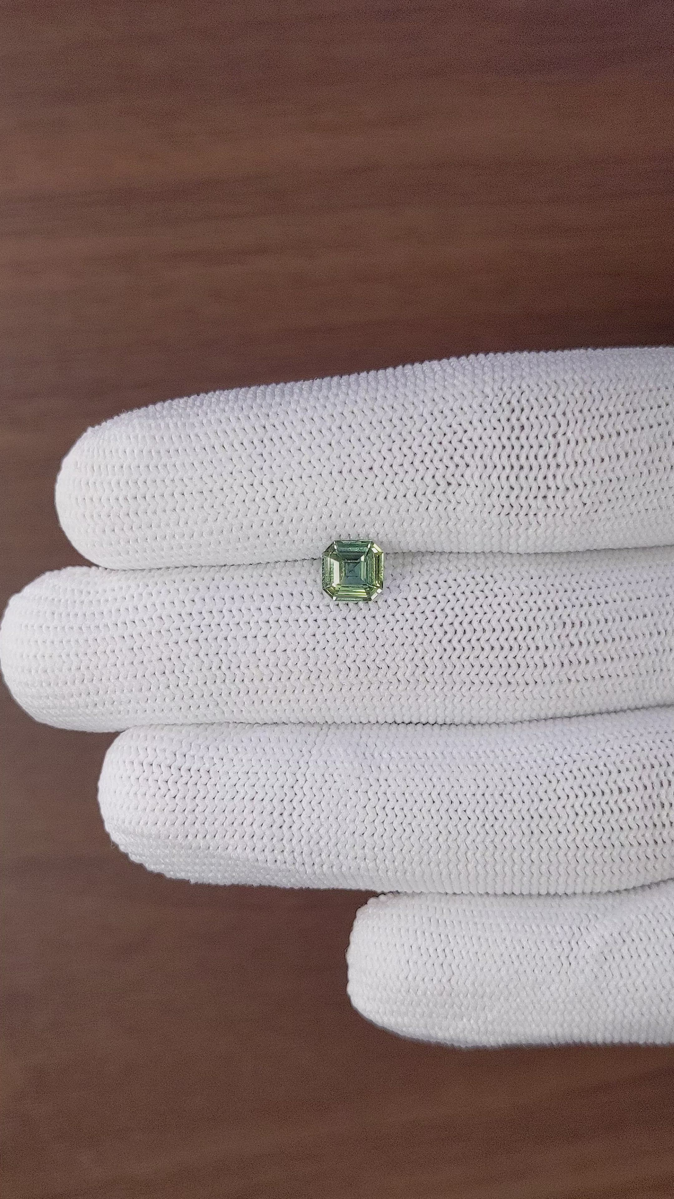 1.05 Ct. Yellowish Green Sapphire from Madagascar Size Video