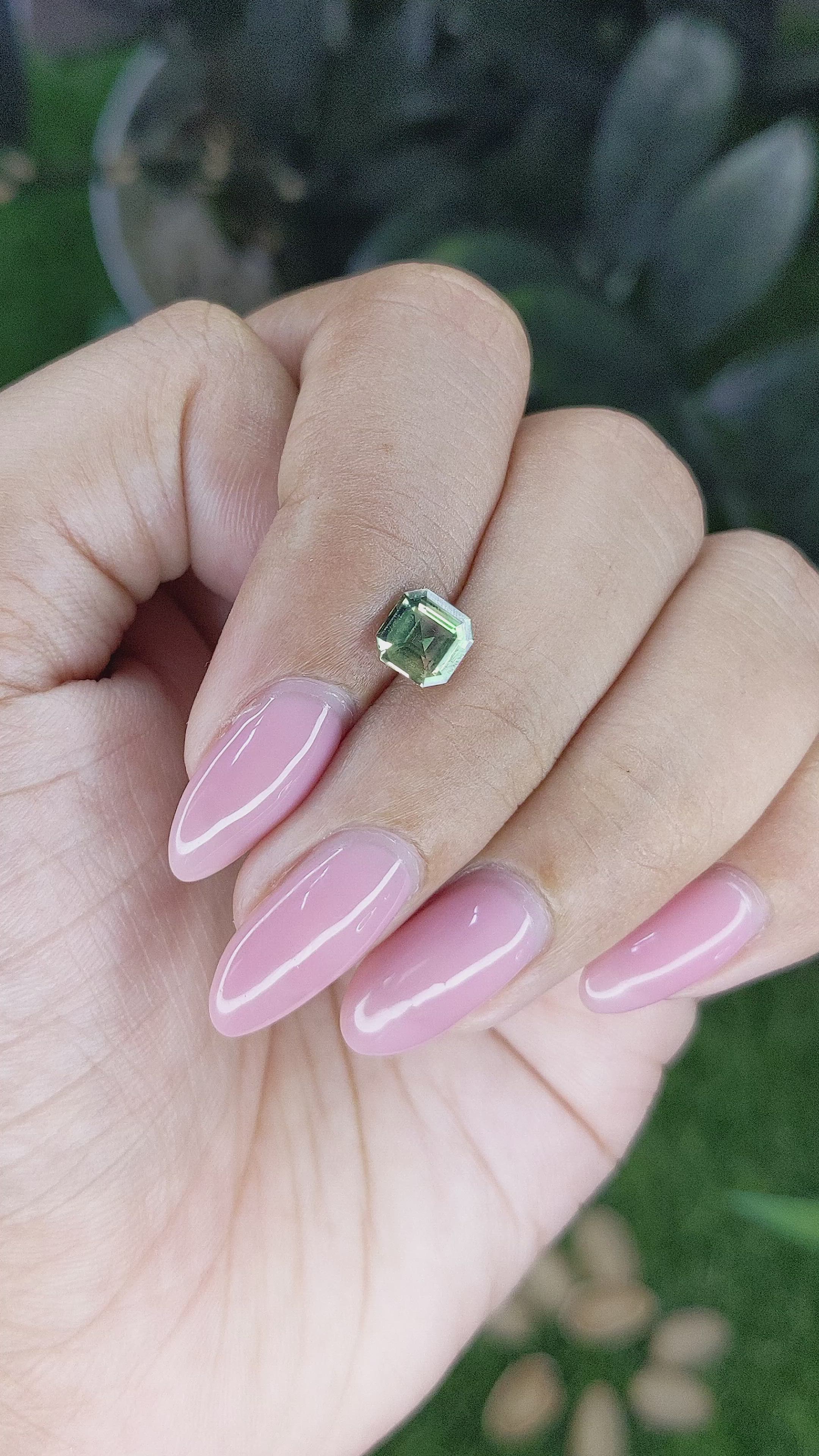 1.05 Ct. Yellowish Green Sapphire from Madagascar Size Video