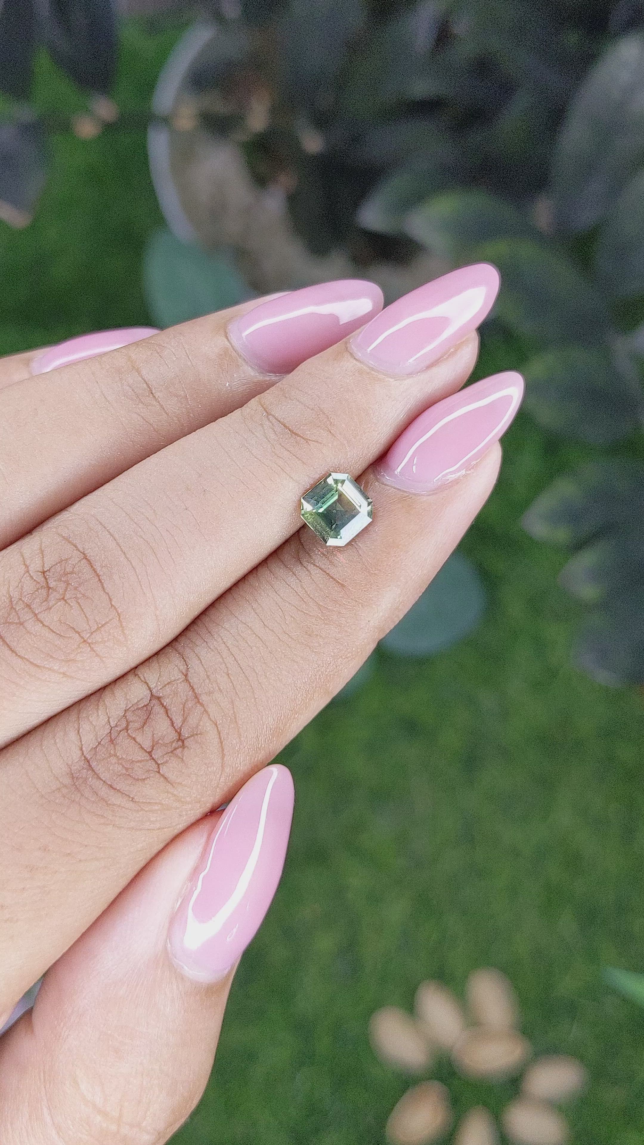 1.05 Ct. Yellowish Green Sapphire from Madagascar Size Video