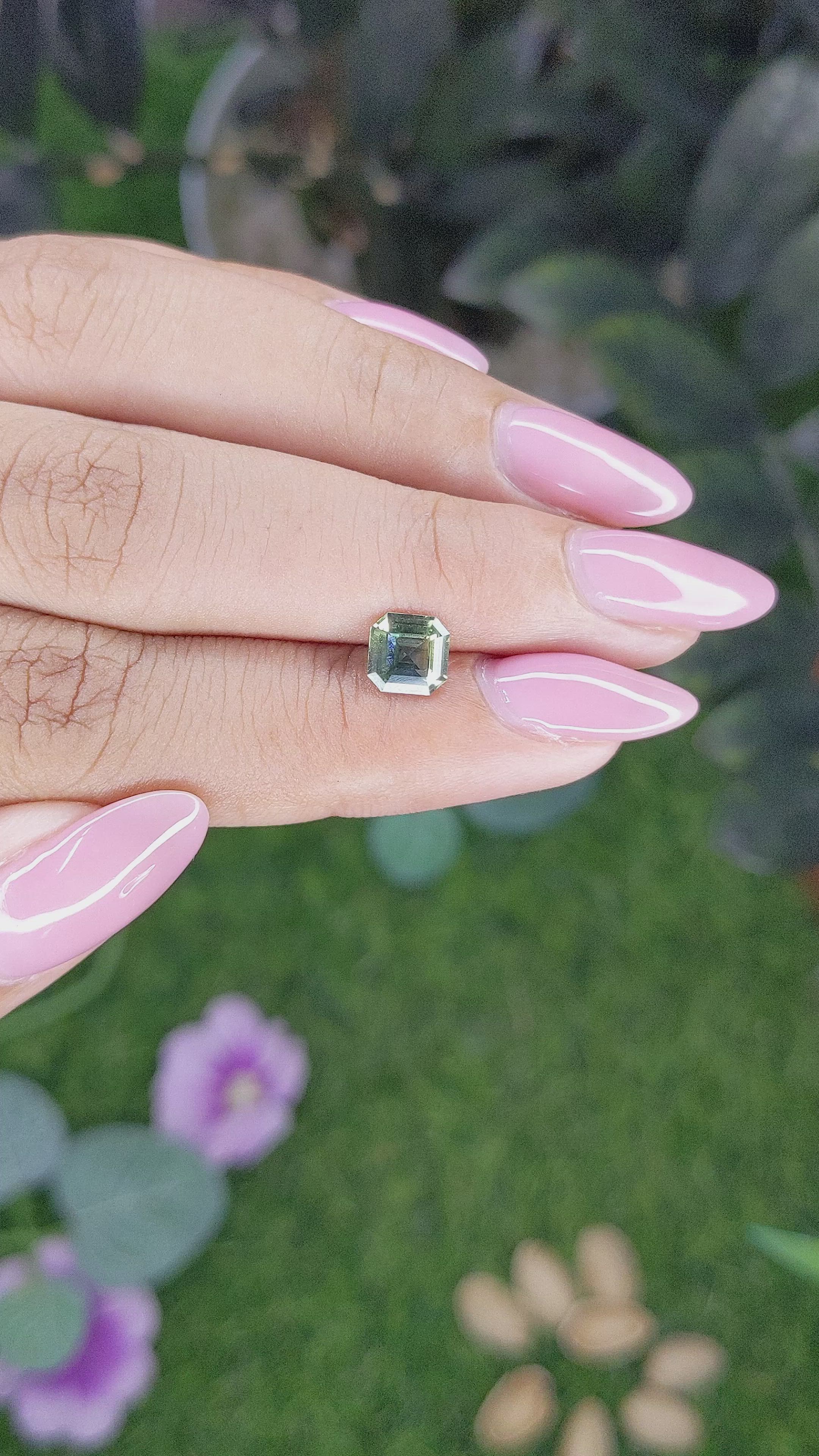 1.05 Ct. Yellowish Green Sapphire from Madagascar Size Video