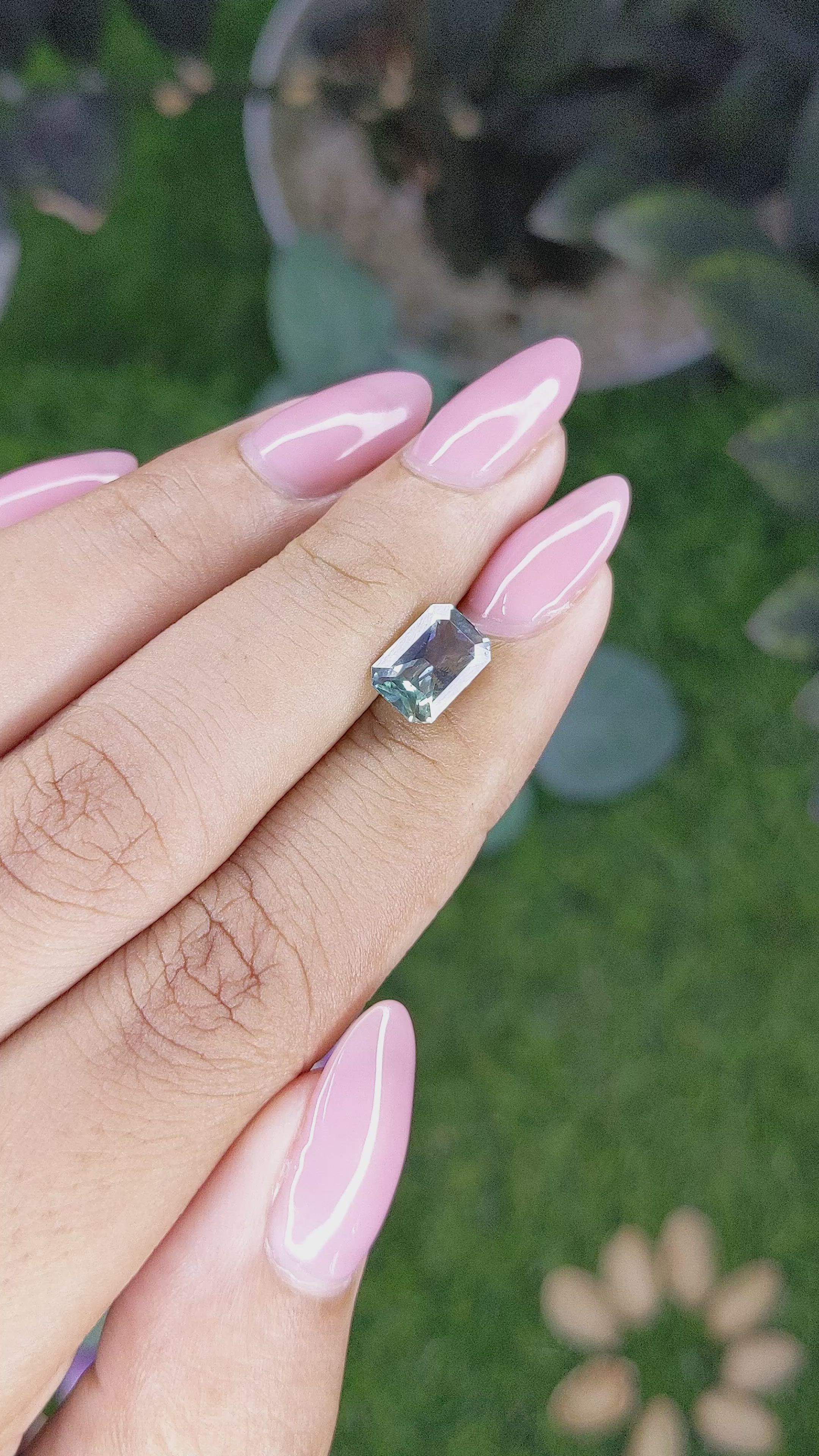 2.00 Ct. Bluish Green Sapphire from Ceylon (Sri Lanka) Size Video