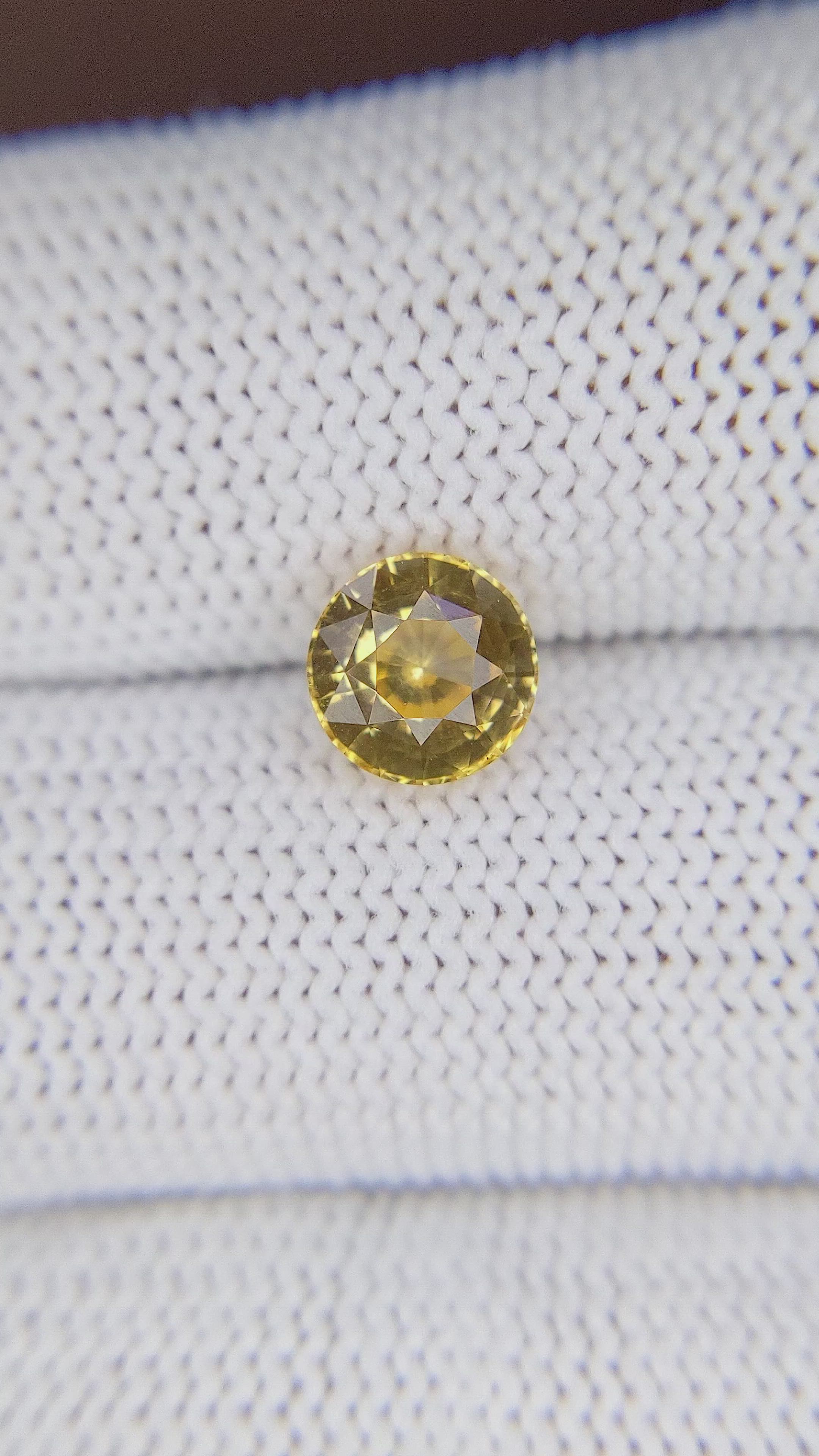 2.03 Ct. Yellow Sapphire from Ceylon (Sri Lanka) Size Video