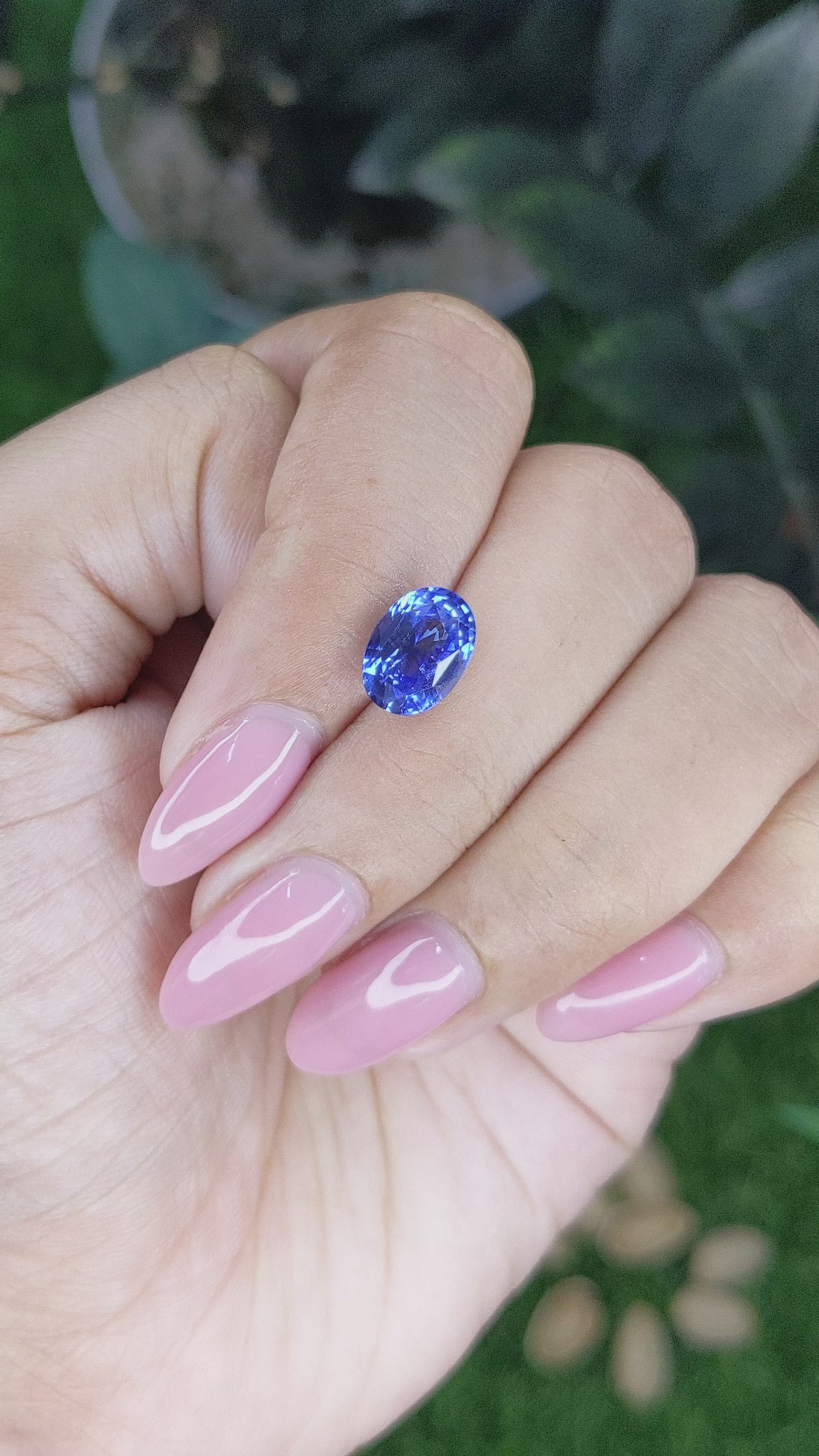 3.10 Ct. Blue Sapphire from Ceylon (Sri Lanka) Size Video