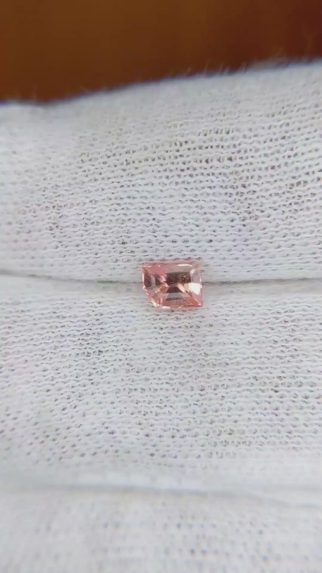 0.54 Ct. Padparadscha Sapphire from Ceylon (Sri Lanka) Size Video