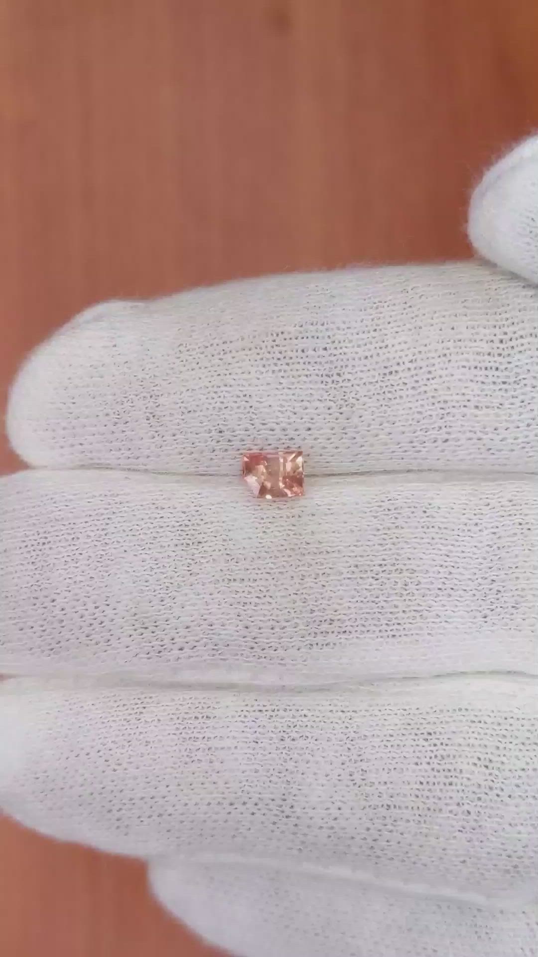 0.54 Ct. Padparadscha Sapphire from Ceylon (Sri Lanka) Size Video