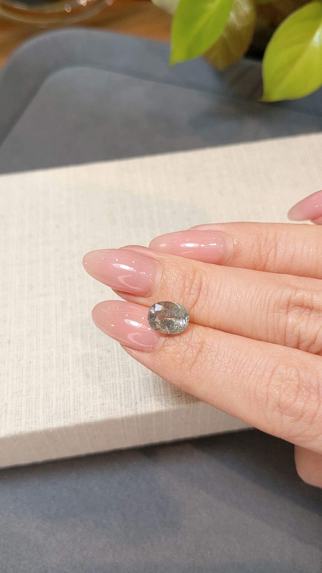 3.17 Ct. Grey Sapphire from Madagascar Size Video