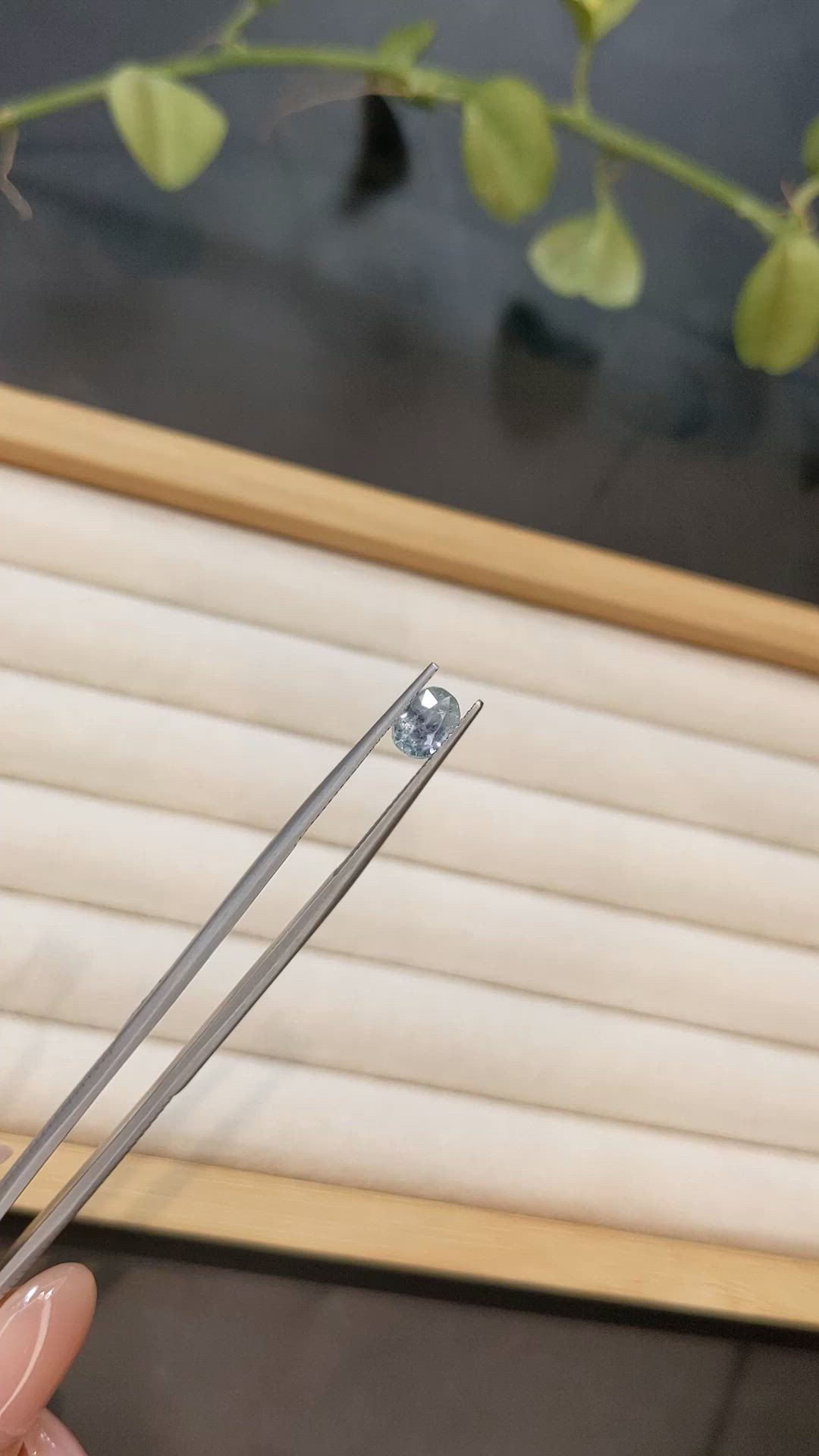 1.09 Ct. Bluish Grey Sapphire from Burma (Myanmar) Size Video