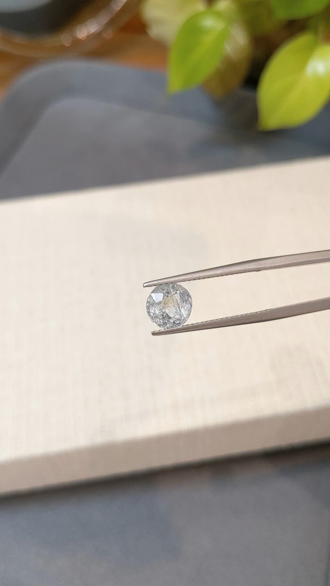 2.13 Ct. Bluish Grey Sapphire from Burma (Myanmar) Size Video