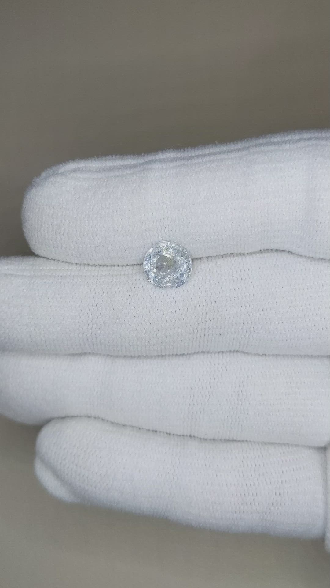 2.13 Ct. Bluish Grey Sapphire from Burma (Myanmar) Size Video