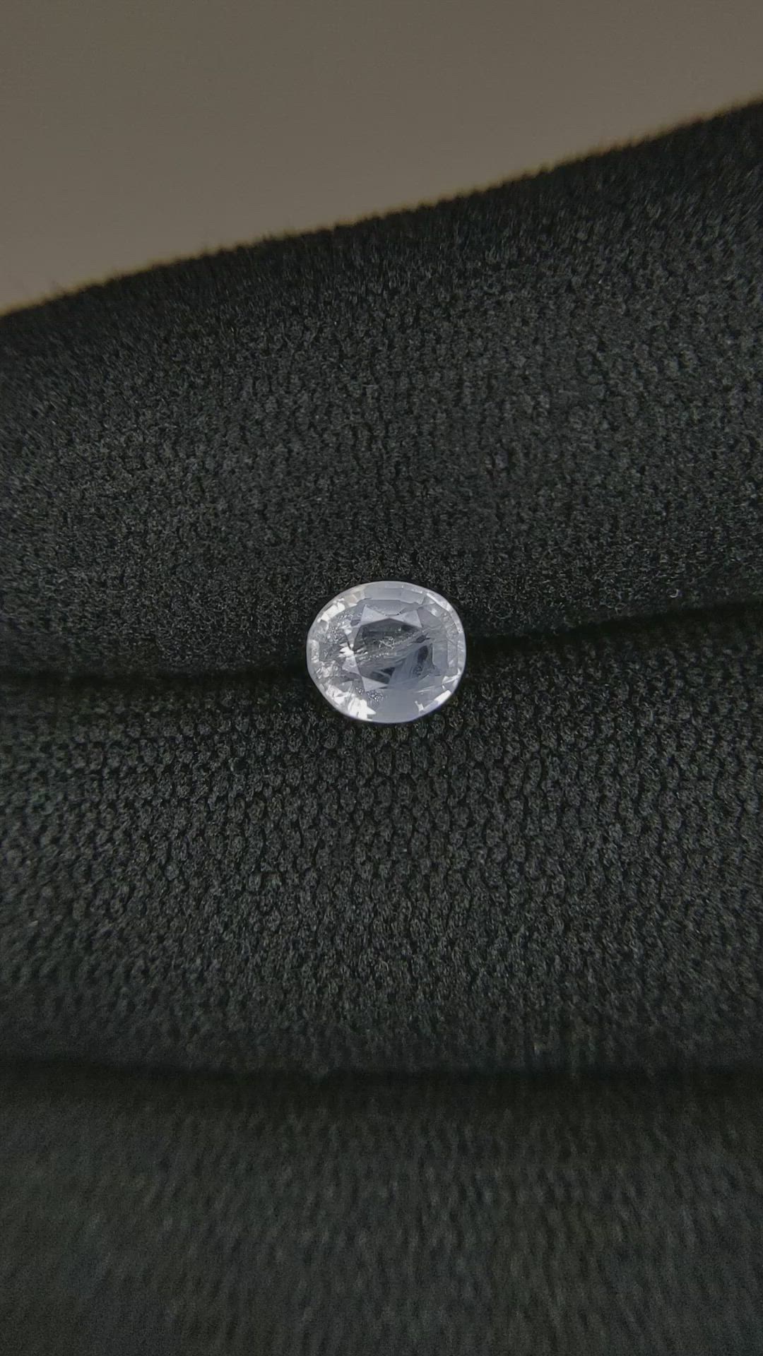 0.80 Ct. White Sapphire from Burma (Myanmar) Size Video