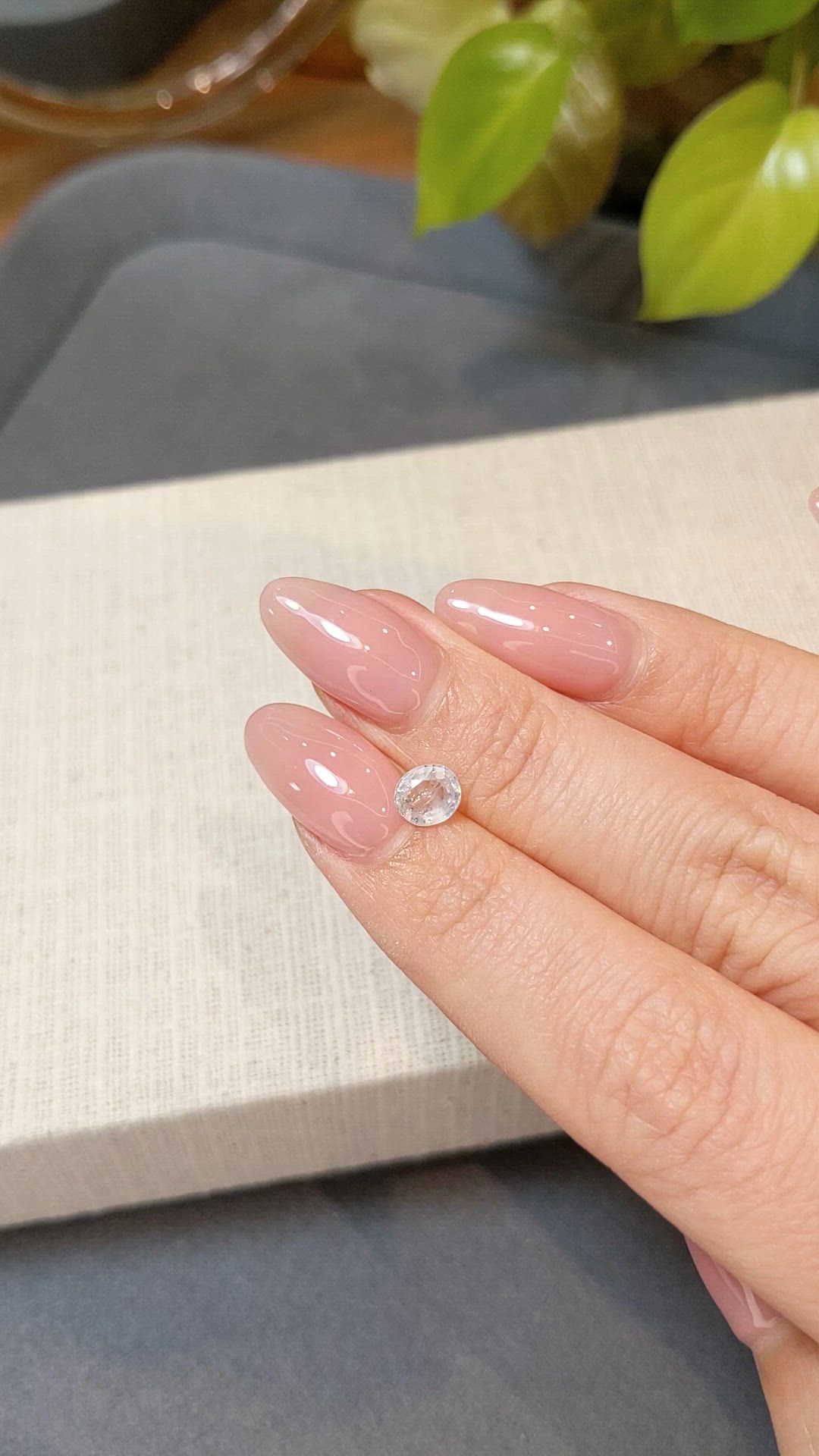 0.80 Ct. White Sapphire from Burma (Myanmar) Size Video