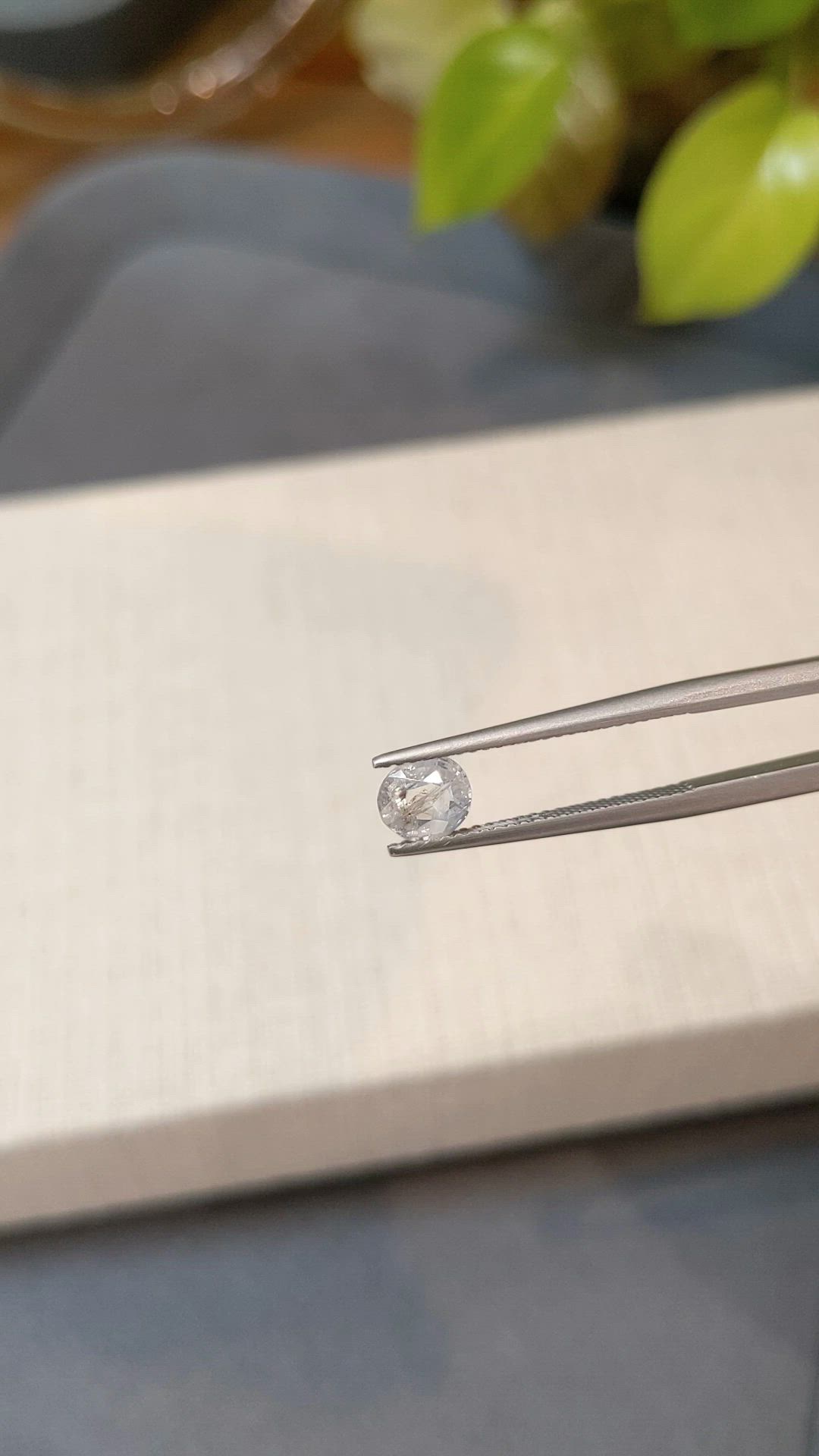 0.80 Ct. White Sapphire from Burma (Myanmar) Size Video