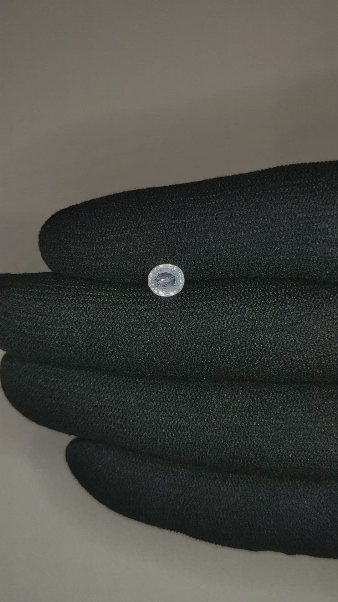 0.80 Ct. White Sapphire from Burma (Myanmar) Size Video