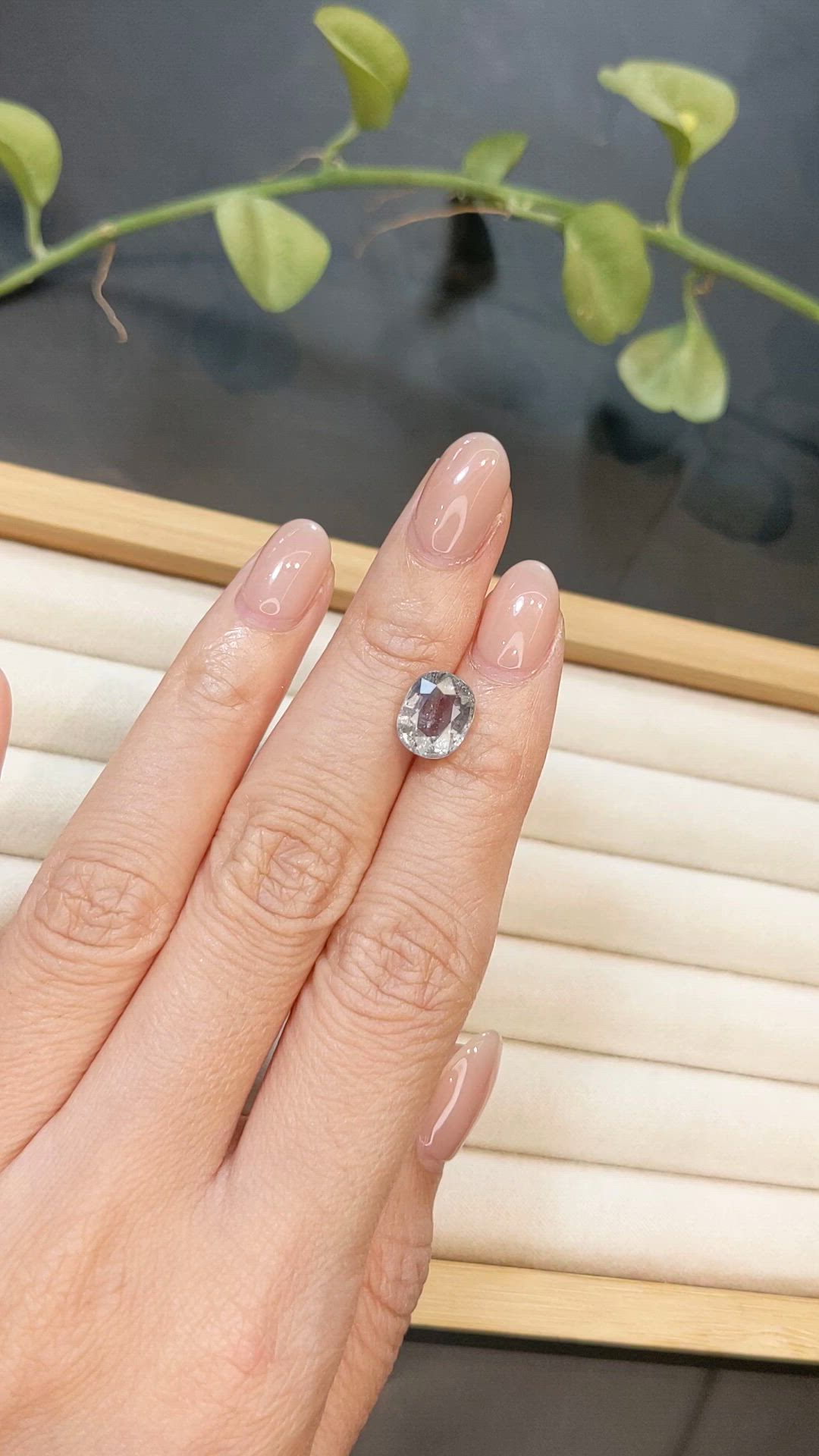 3.88 Ct. Grey Sapphire from Madagascar Size Video