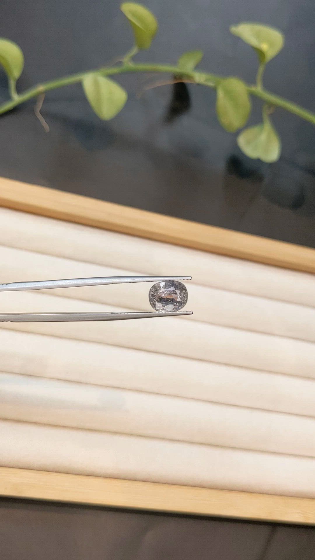 3.88 Ct. Grey Sapphire from Madagascar Size Video