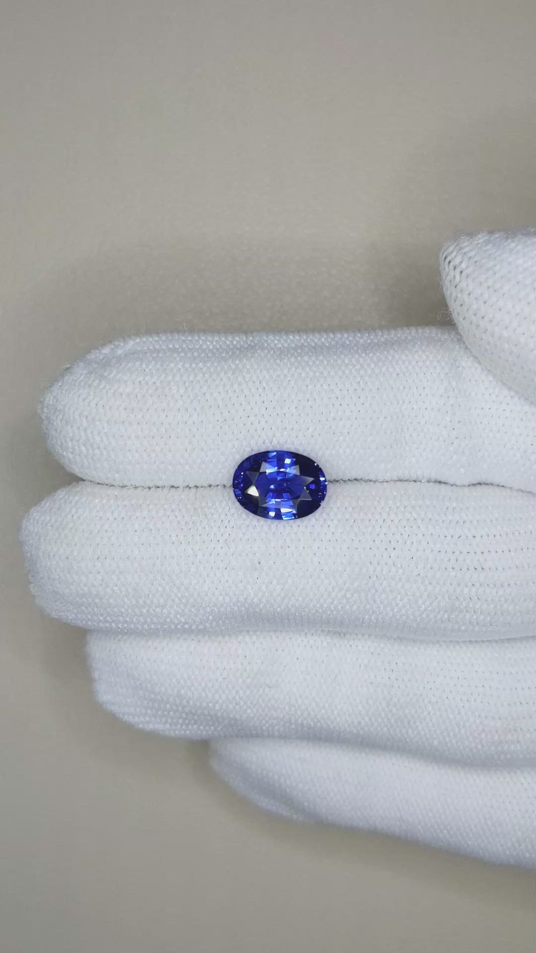3.00 Ct. Blue Sapphire from Ceylon (Sri Lanka) Size Video