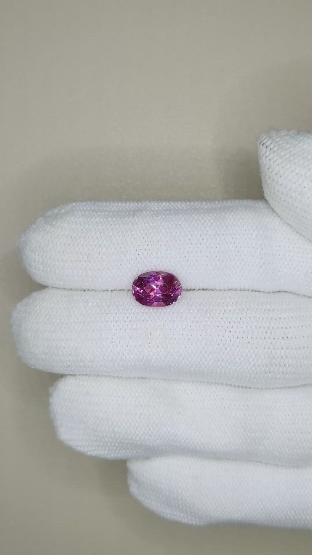 2.54 Ct. Purplish Pink Sapphire from Ceylon (Sri Lanka) Size Video
