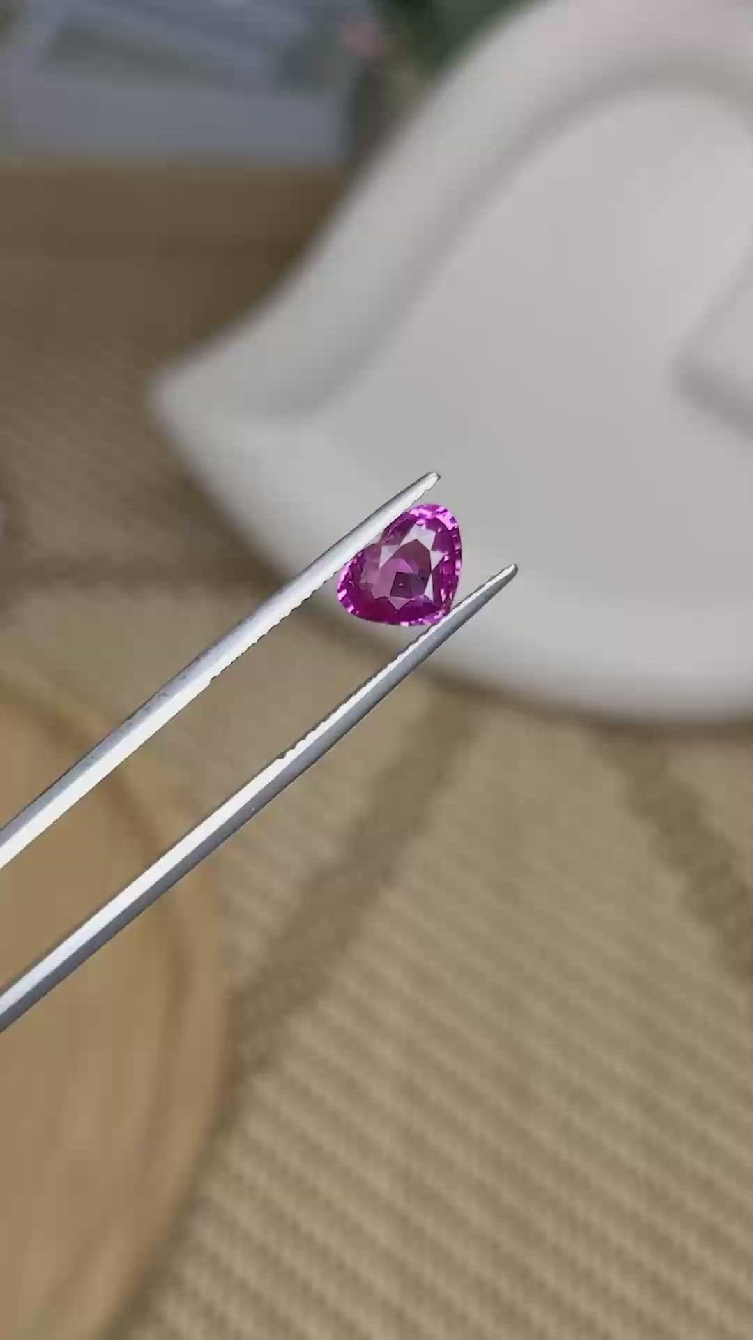 2.02 Ct. Purplish Pink Sapphire from Ceylon (Sri Lanka) Size Video