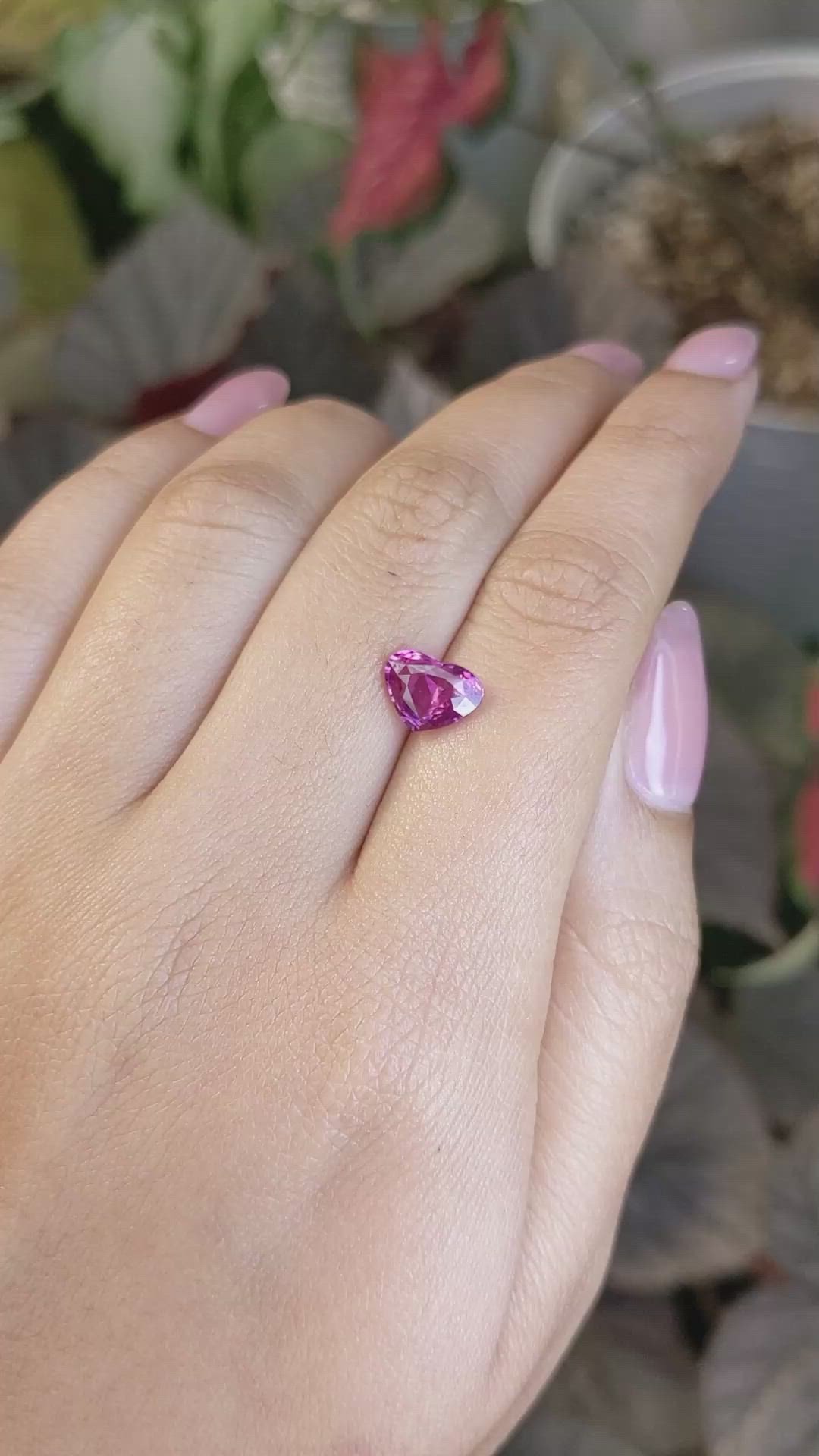 2.02 Ct. Purplish Pink Sapphire from Ceylon (Sri Lanka) Size Video