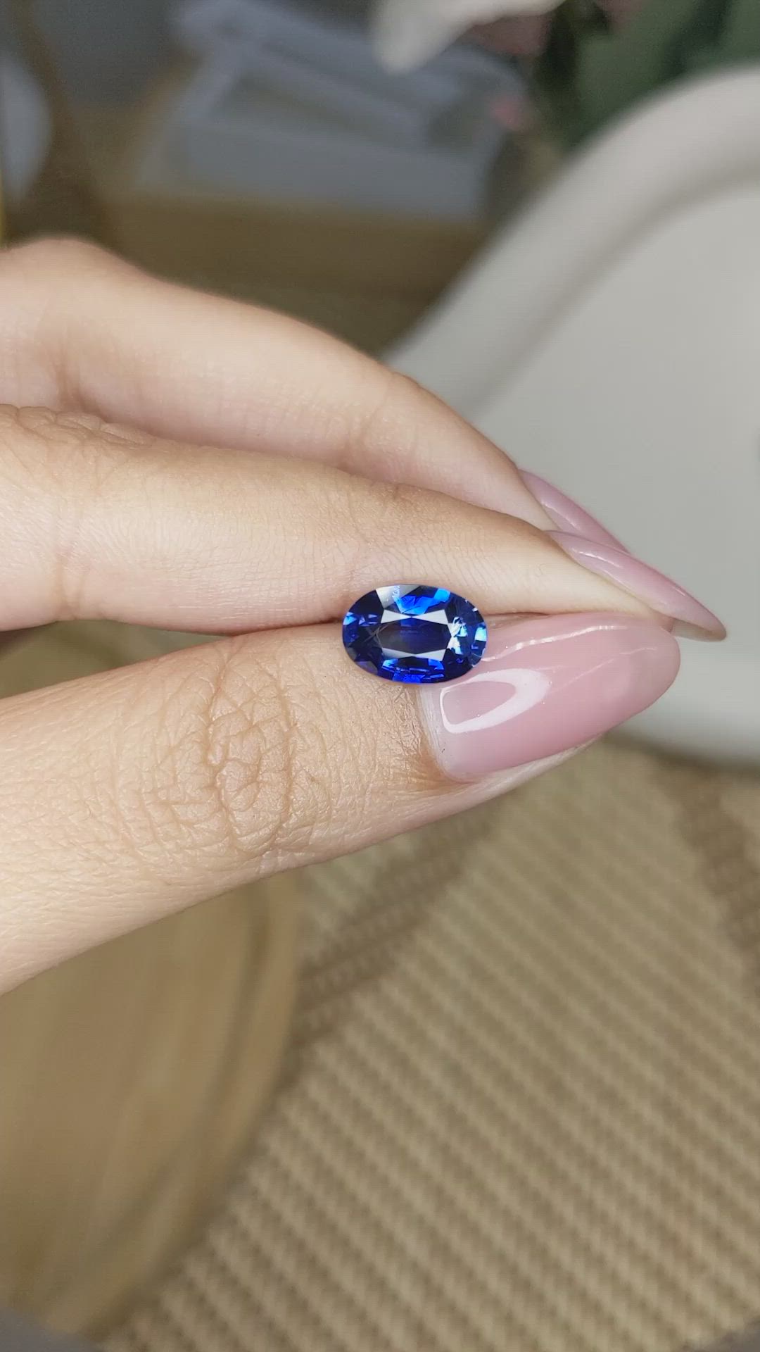 2.54 Ct. Blue Sapphire from Ceylon (Sri Lanka) Size Video