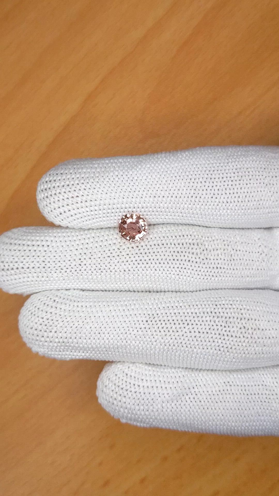 1.23 Ct. Peach Sapphire from Ceylon (Sri Lanka) Size Video