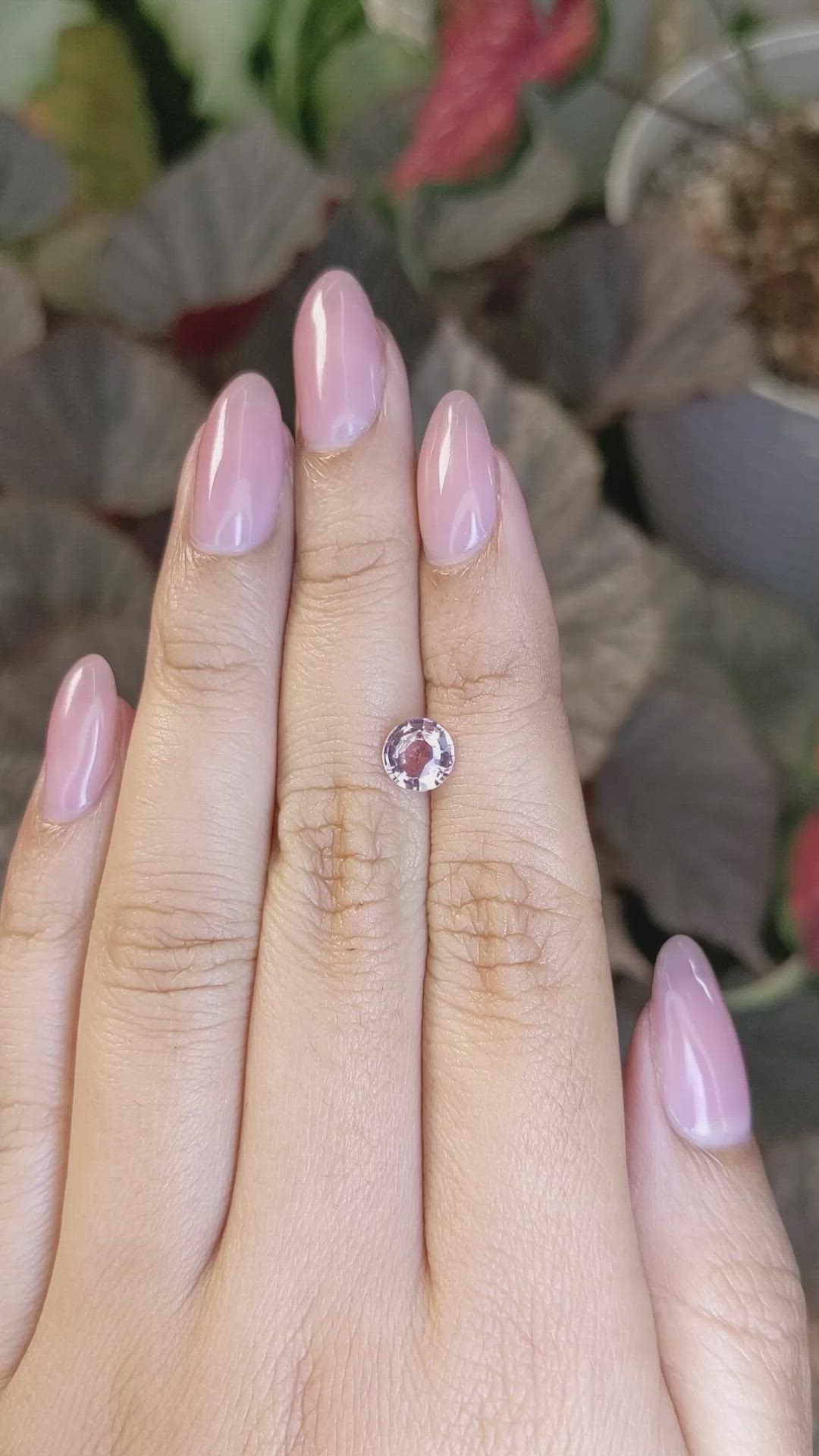 1.23 Ct. Peach Sapphire from Ceylon (Sri Lanka) Size Video